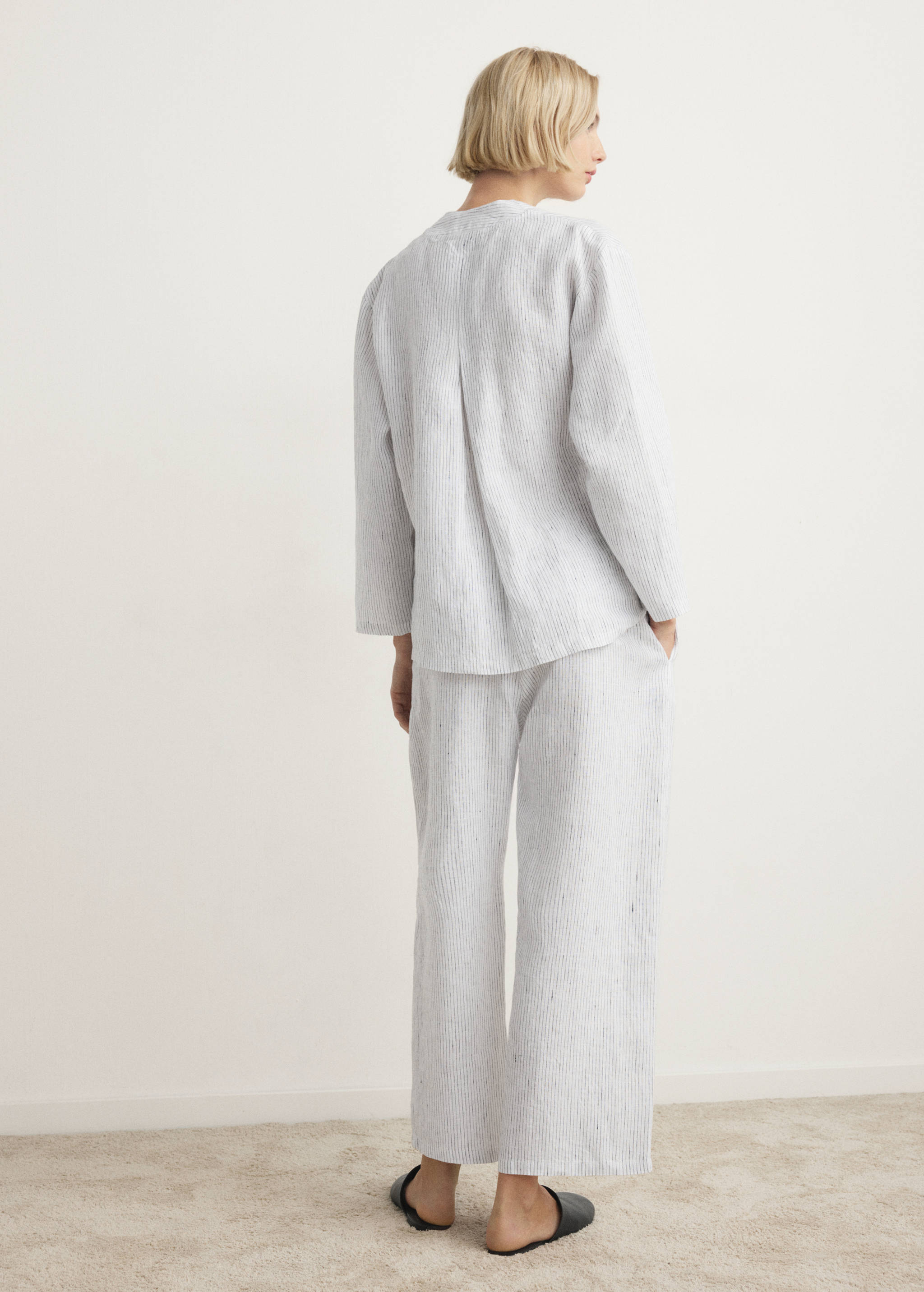 Pantalón pijama lino rayas - Reverso del artículo