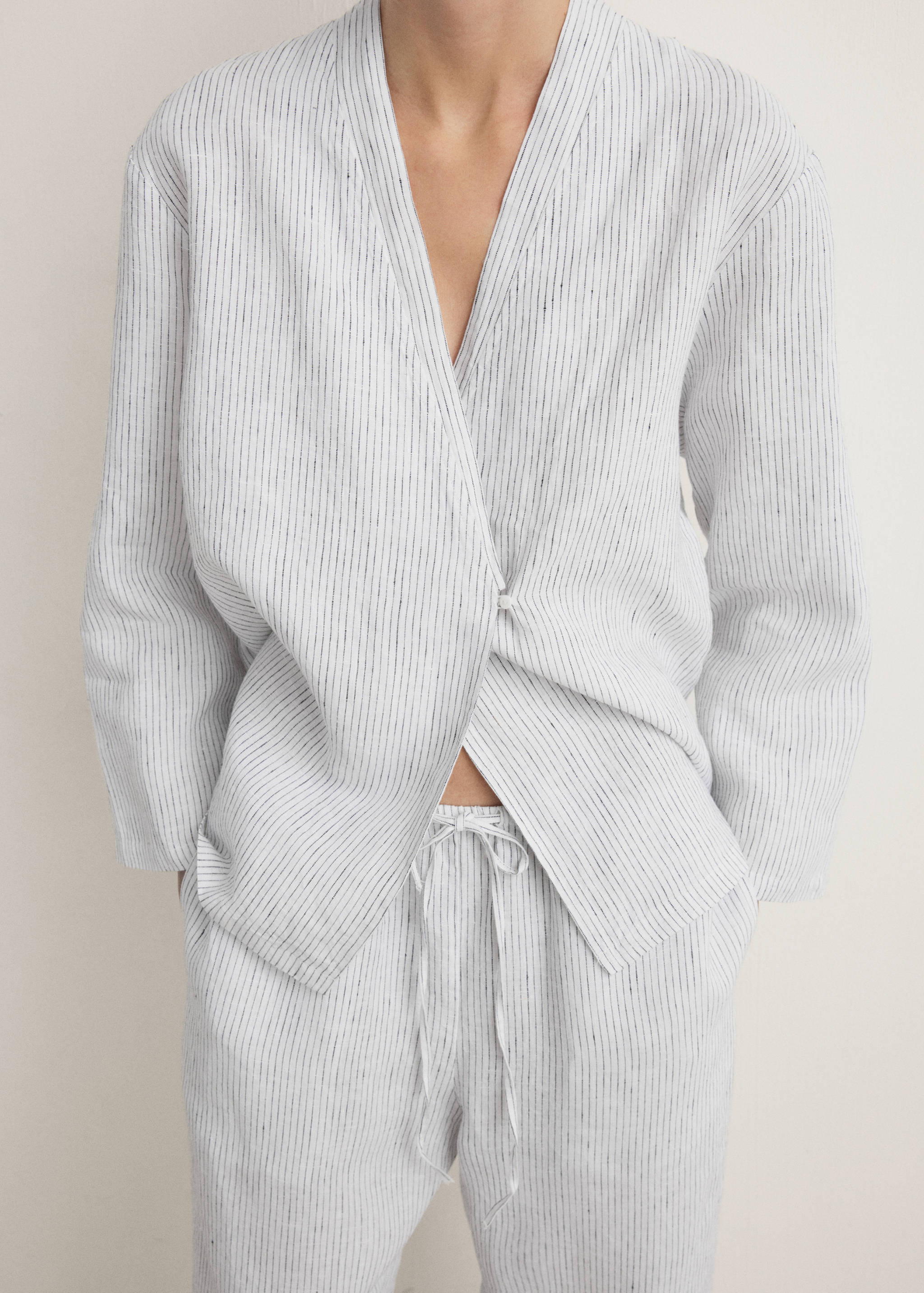 Pantalón pijama lino rayas - Detalle del artículo 6