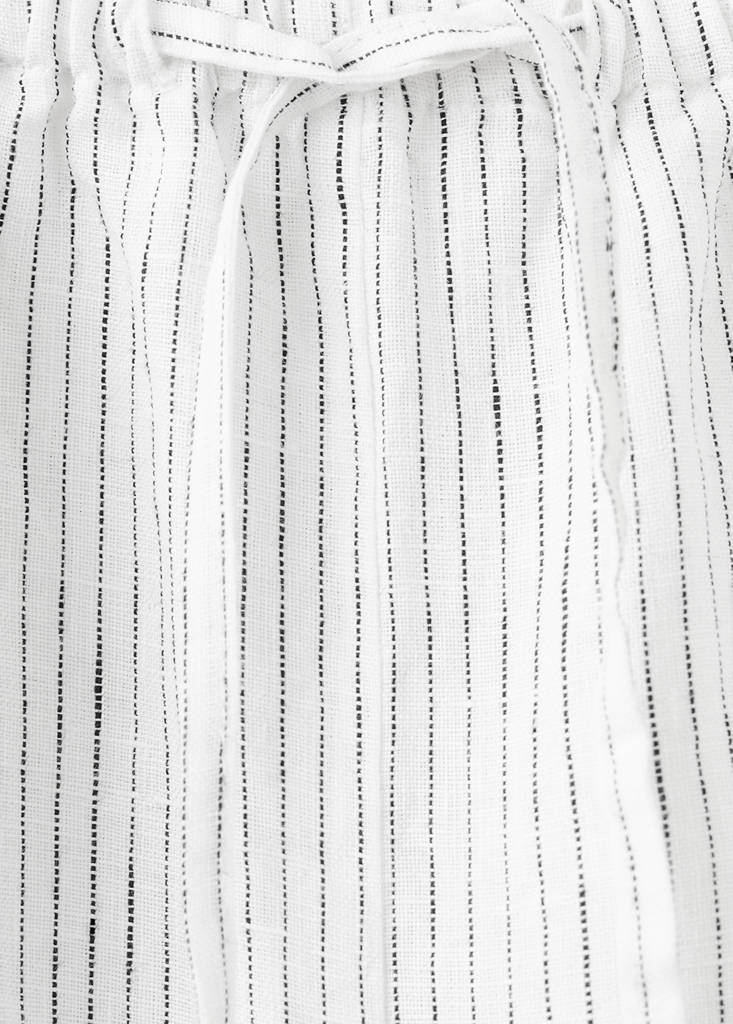 Leinen-Pyjamahose mit Streifen — Weiß