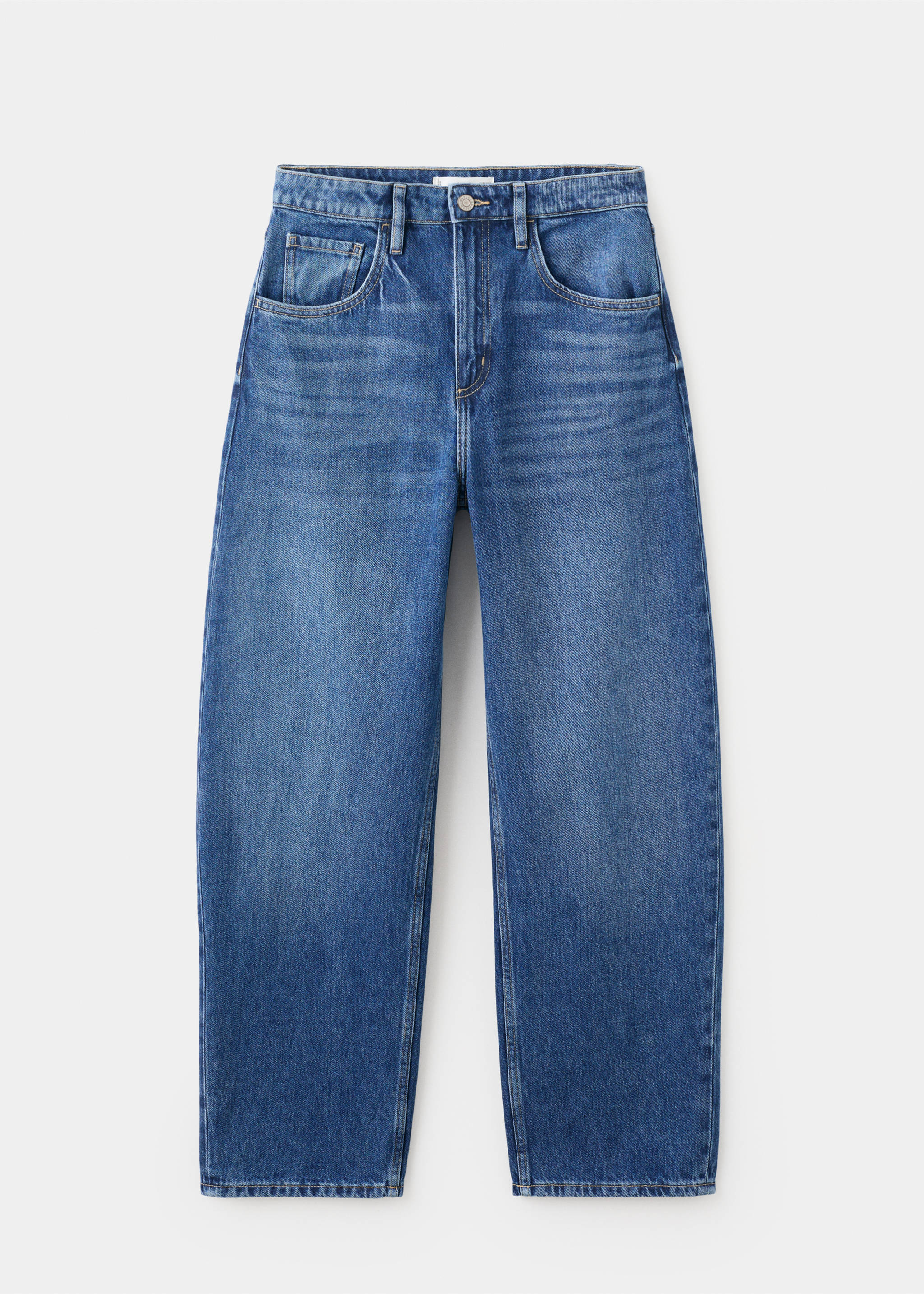 High-waisted barrel jeans - Article without model, Dark Blue. Ref: 27013339-00.