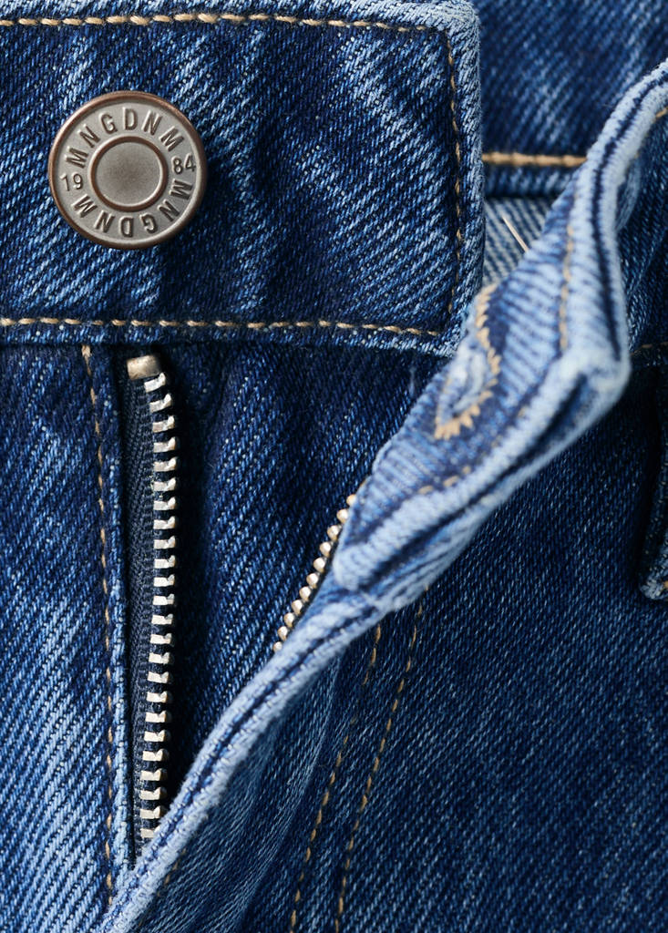 High-waisted barrel jeans — Dark Blue