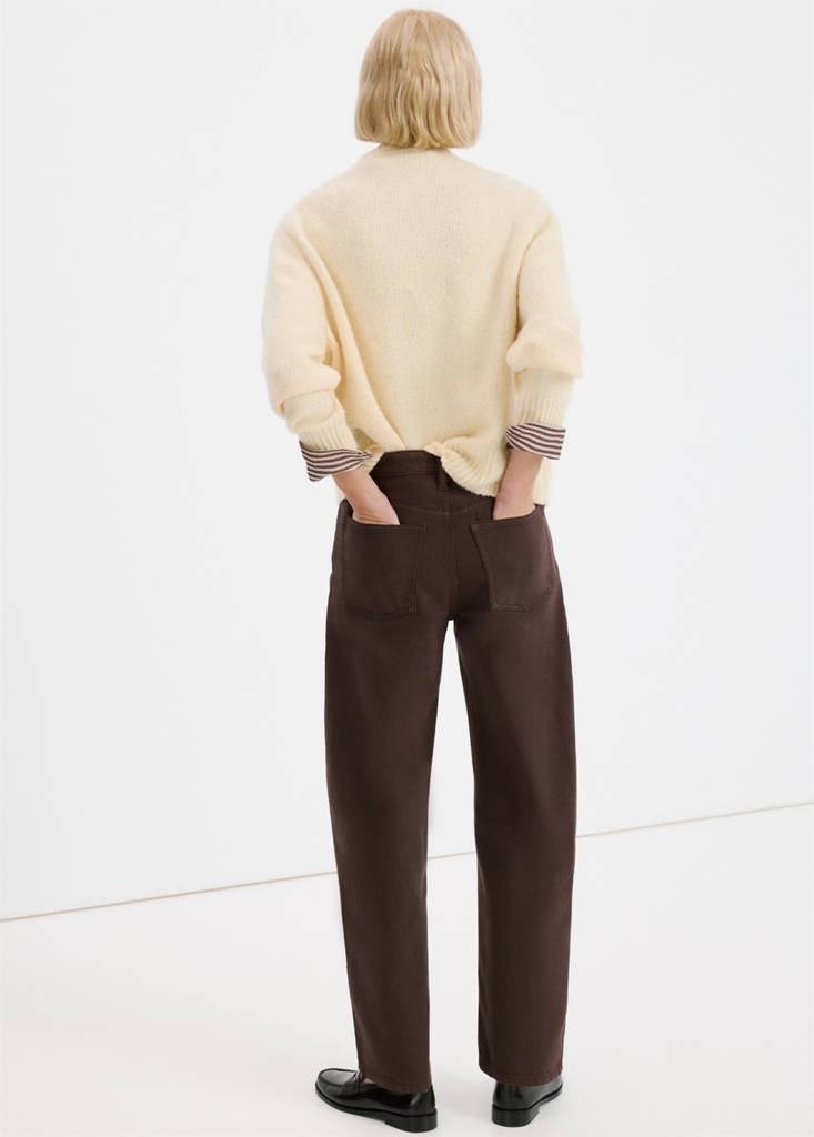 High-waisted barrel jeans — Chocolate