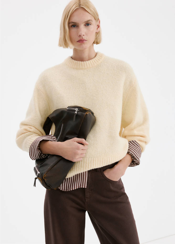 High-waisted barrel jeans — Chocolate