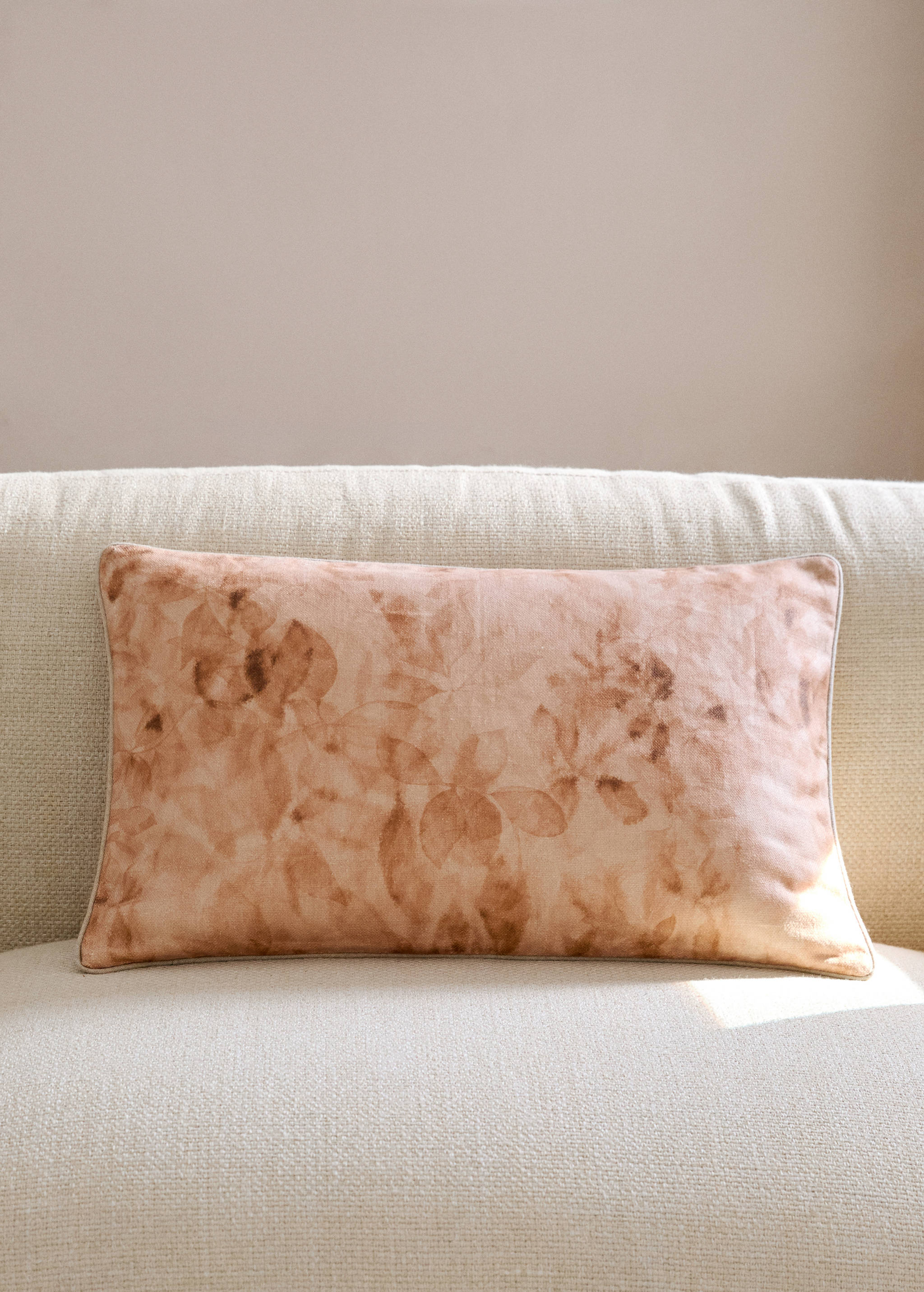 Linen floral-print cushion cover 40x60 cm - General plane