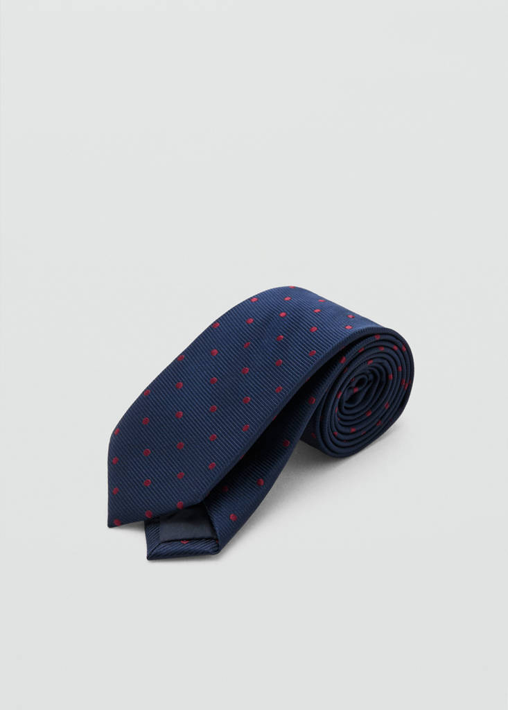 Printed tie — Navy