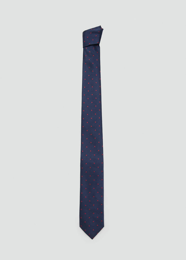 Printed tie — Navy