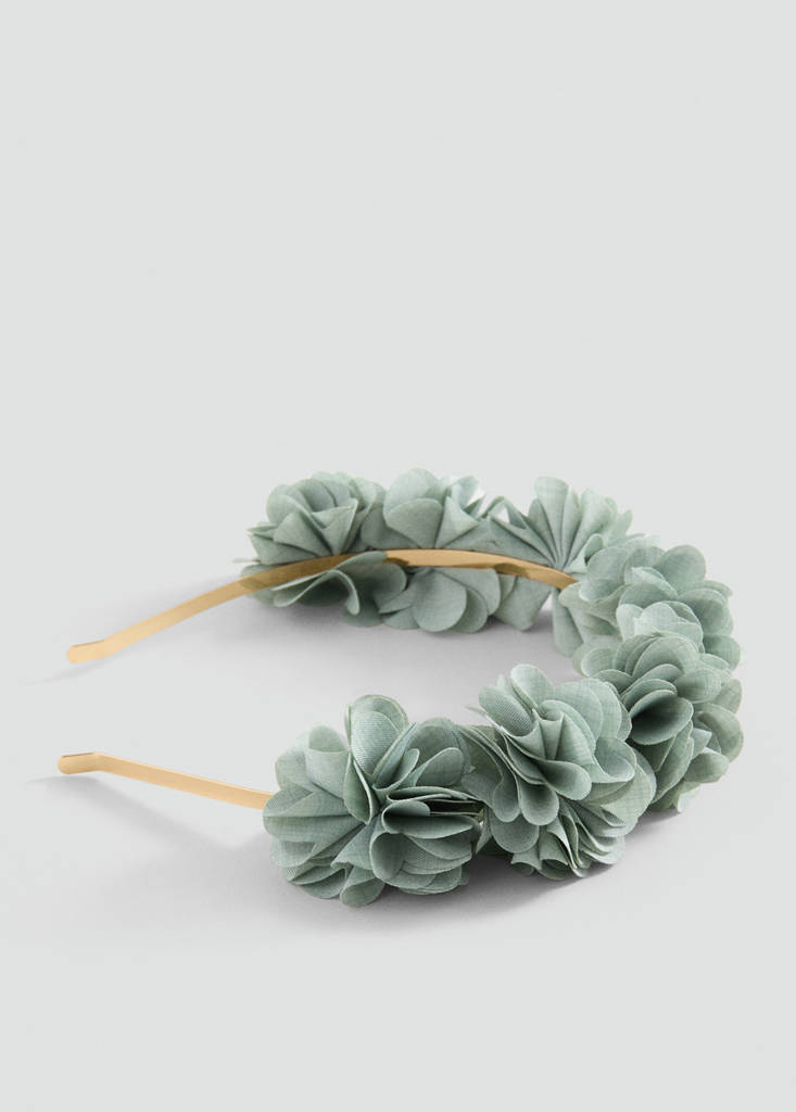 Flower hairband — Aqua Green