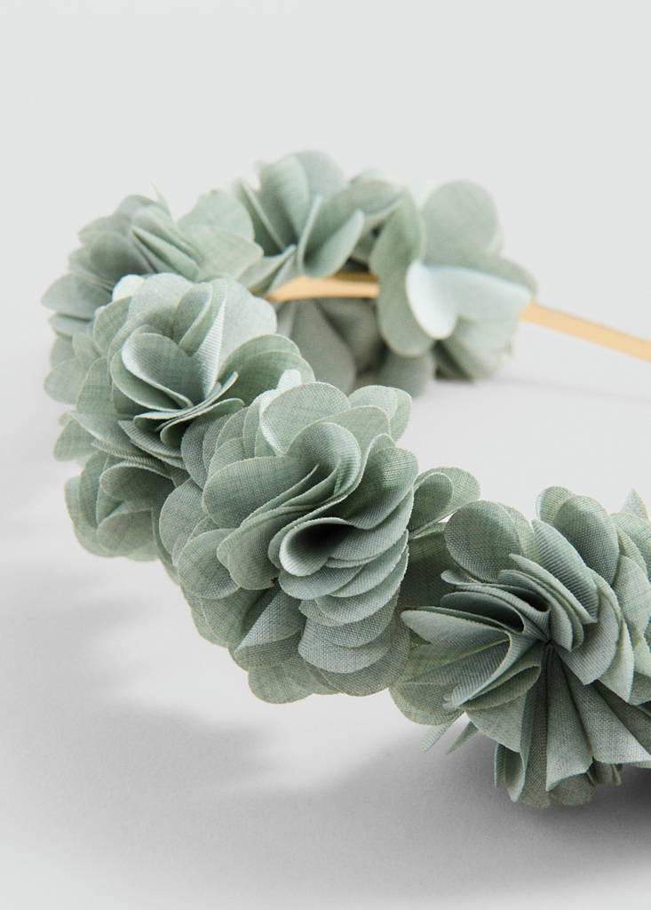 Flower hairband — Aqua Green