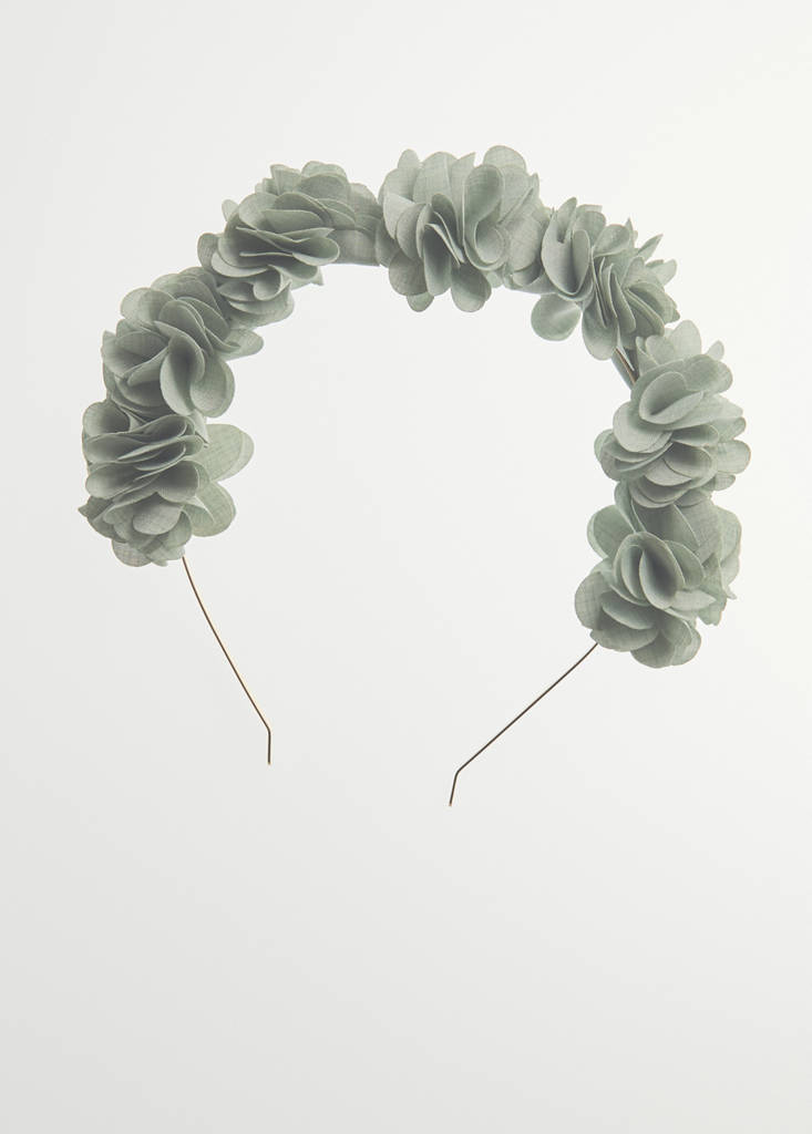 Flower hairband — Aqua Green
