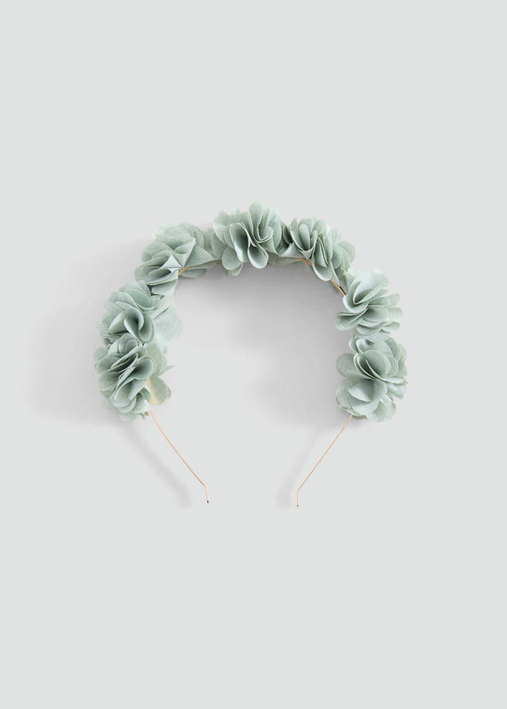 Flower hairband — Aqua Green