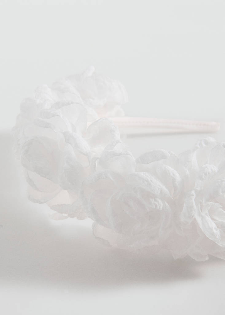 Flower hairband — White
