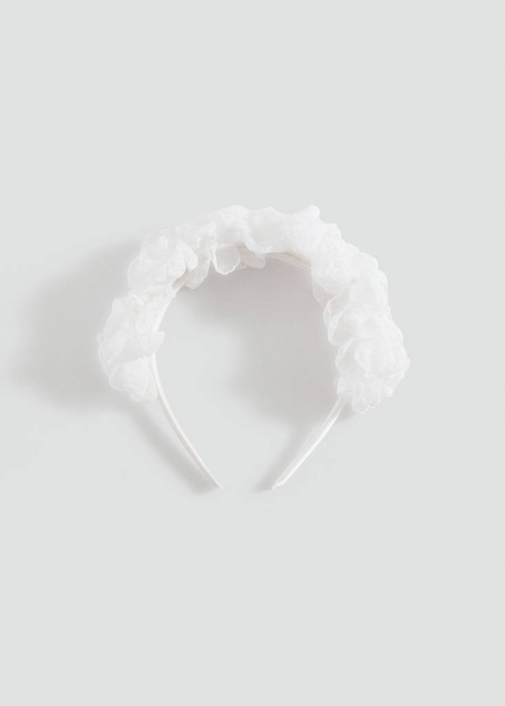 Flower hairband — White
