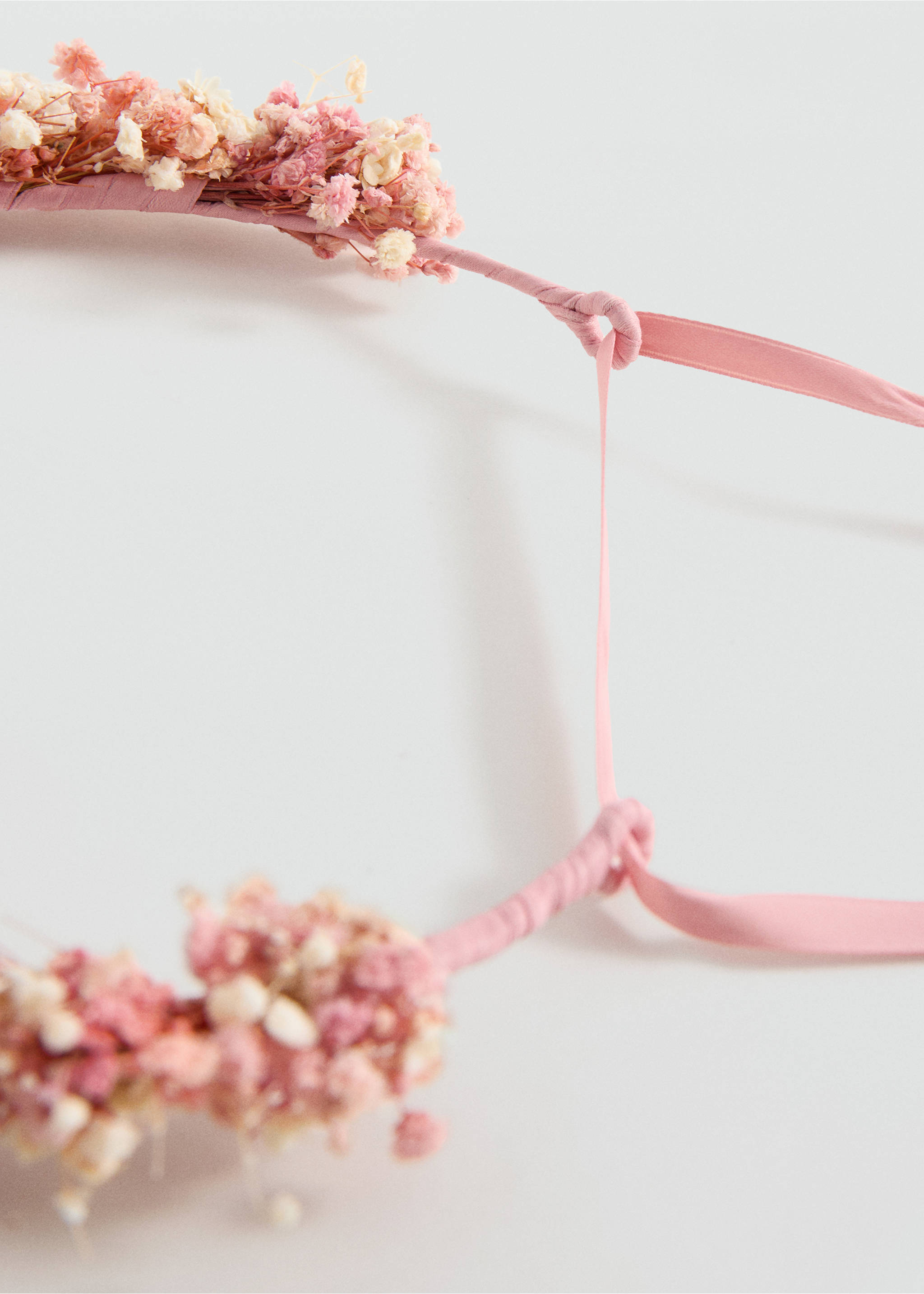 Preserved flower headband - Details of the article 1, Pale Pink. Ref: 27013713-00.