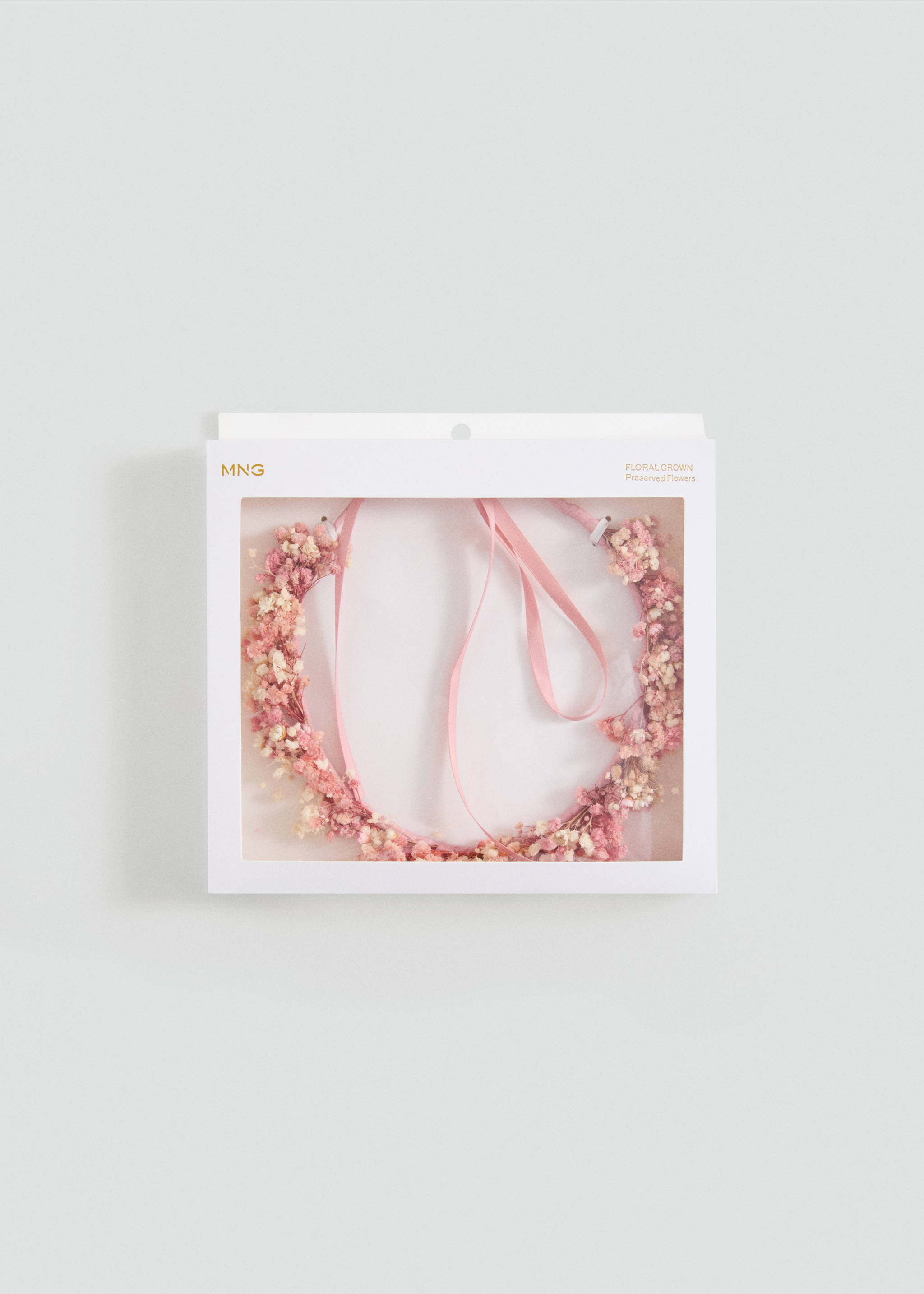 Preserved flower headband - Details of the article 2, Pale Pink. Ref: 27013713-00.