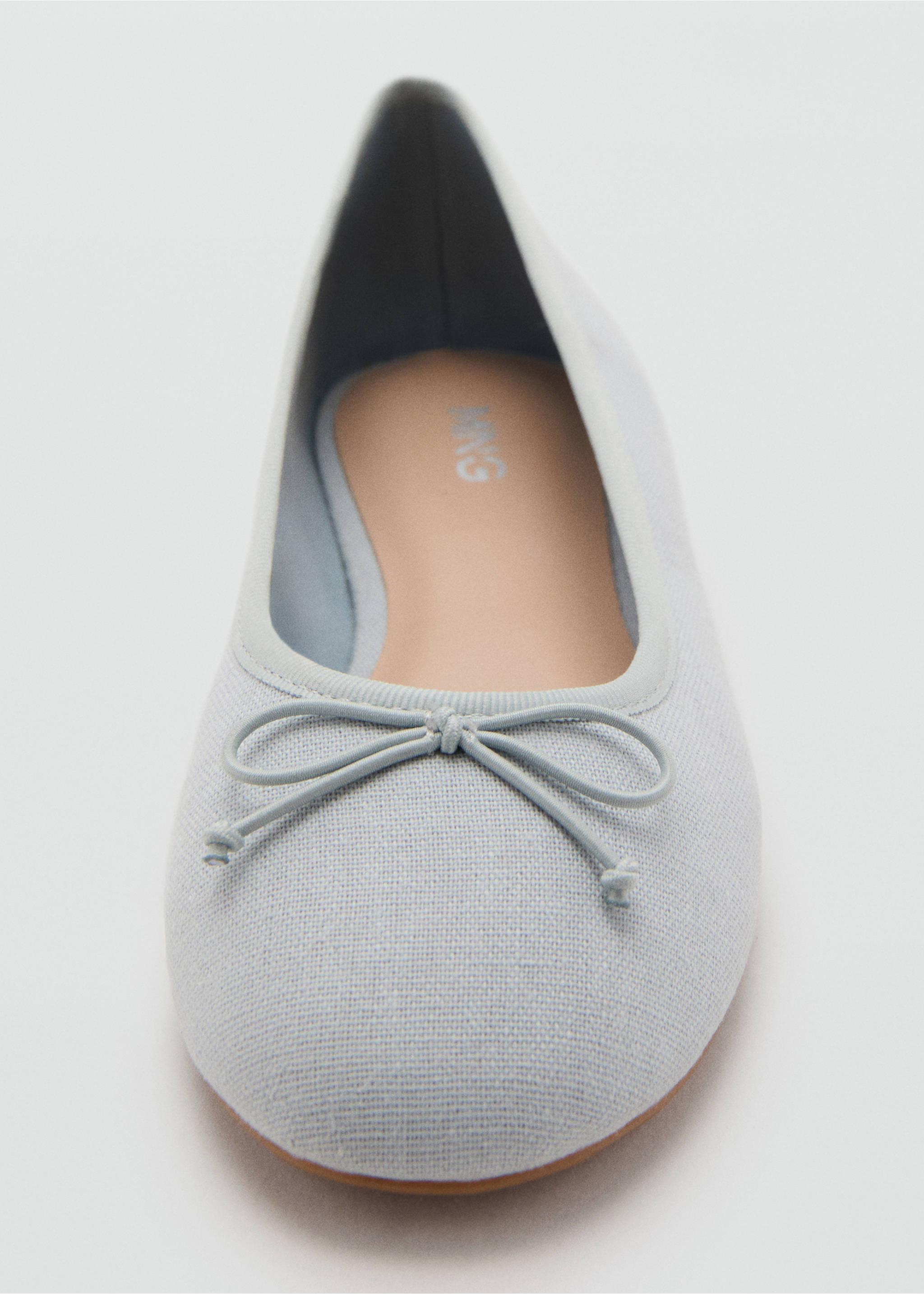 Bailarina linen bow - Details of the article 2, Turquoise. Ref: 27013716-00.