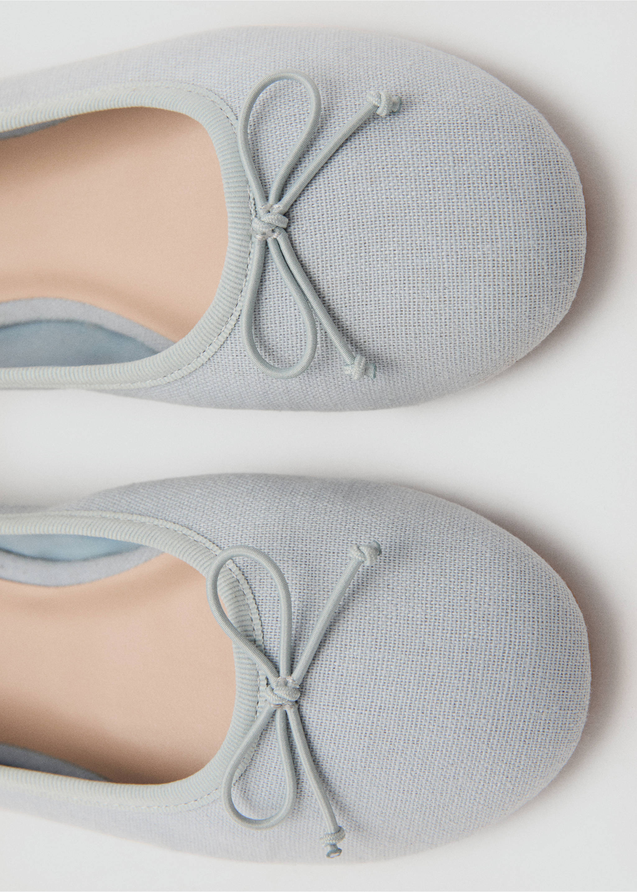 Bailarina linen bow - Details of the article 3, Turquoise. Ref: 27013716-00.