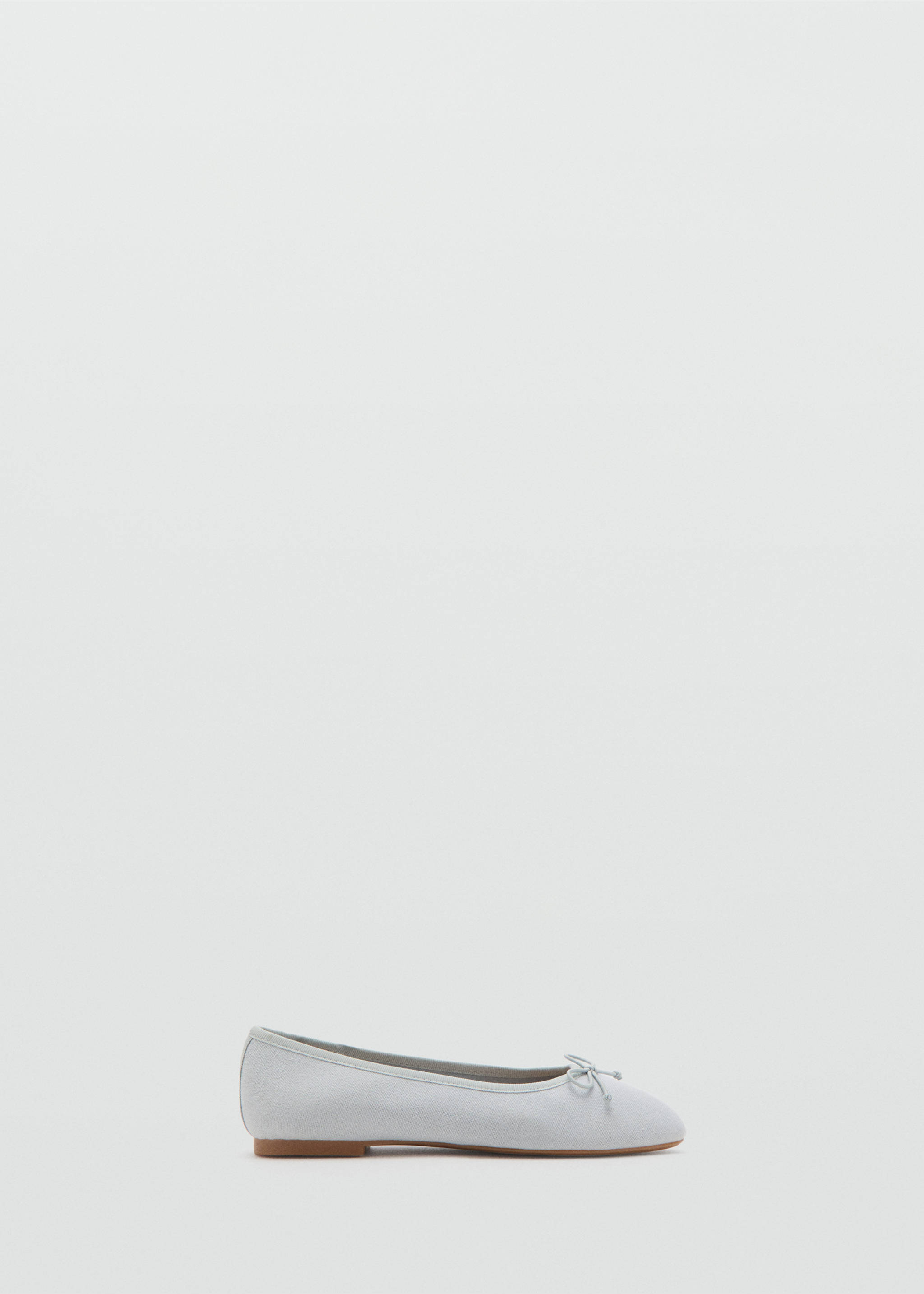 Linen ballerina flat with bow - Article without model, Turquoise. Ref: 27013716-00.