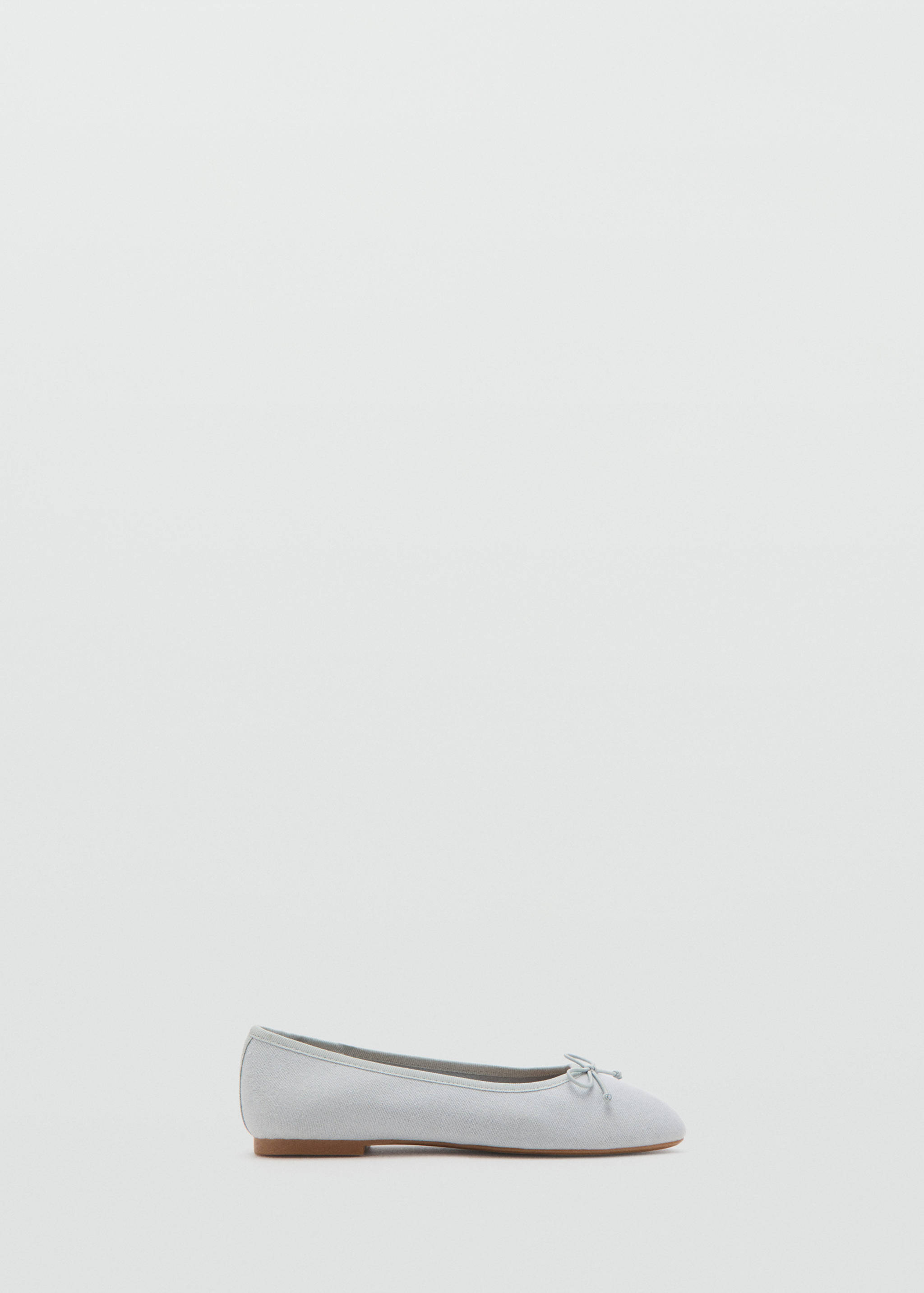 Linen ballerina flat with bow - Article without model