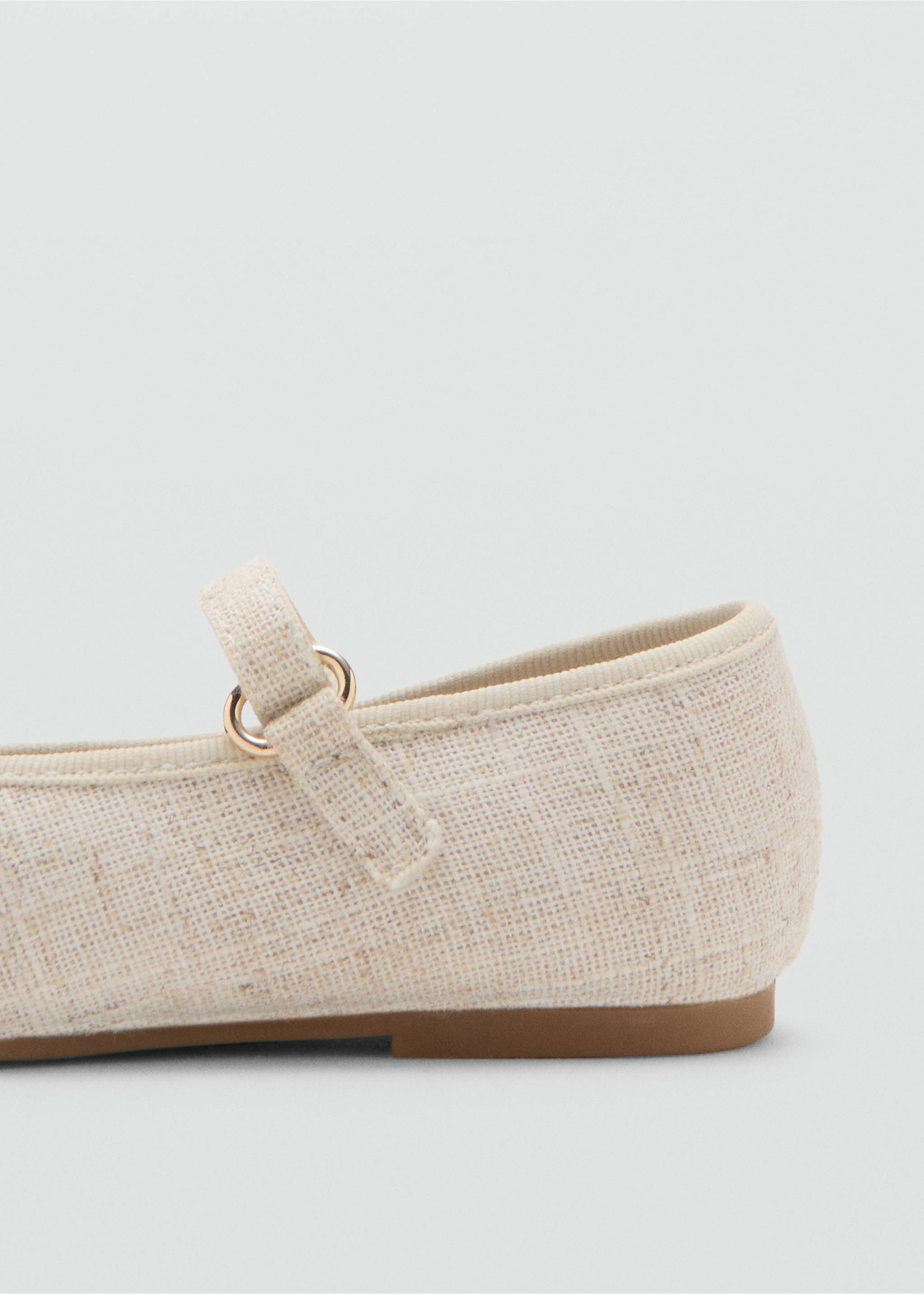 Bailarinas lino velcro - Detalle del artículo 1, Blanco roto. Ref: 27013720-00.