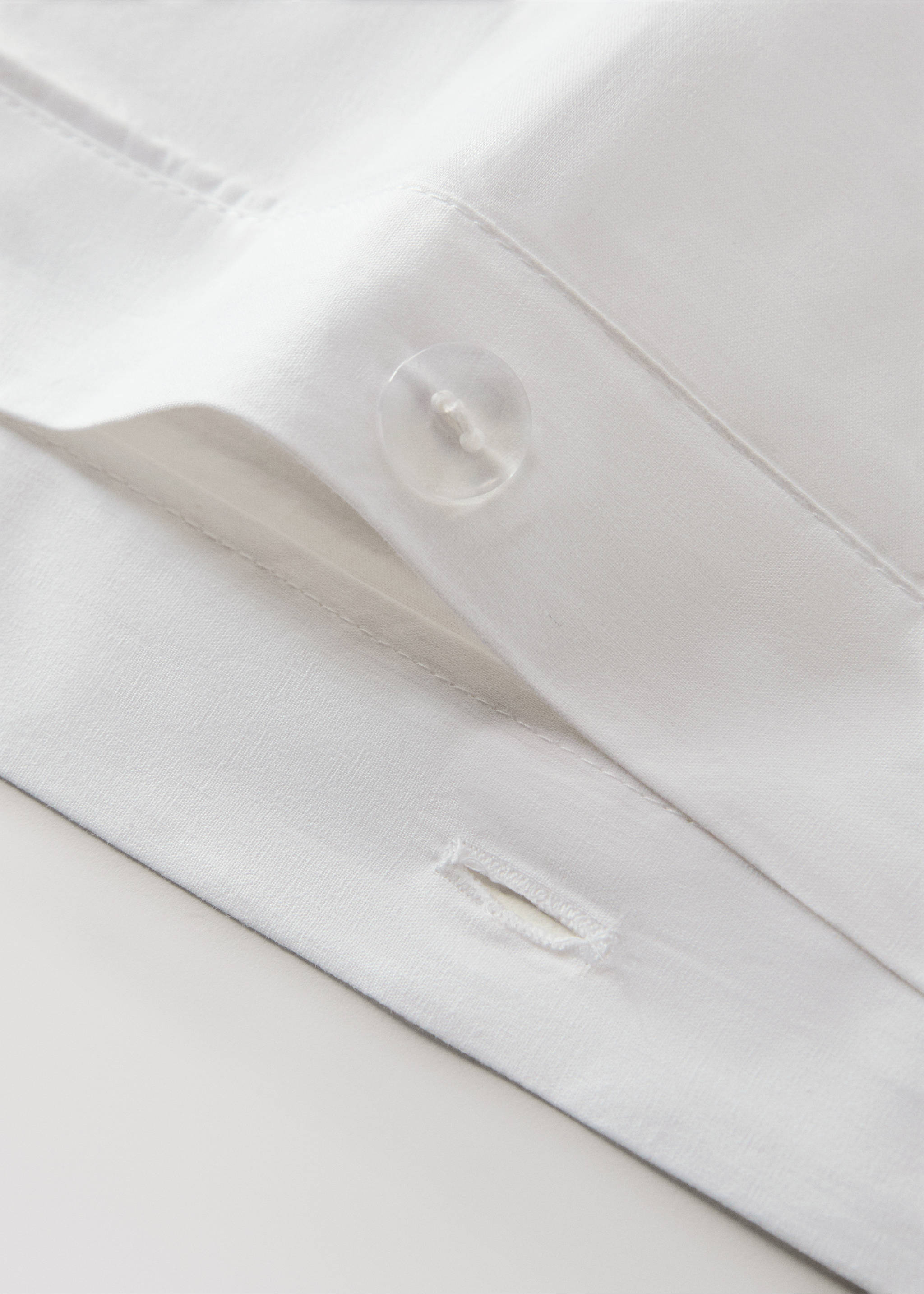 Percale cotton duvet cover with embroidered flowers for 150/160 cm bed - Details of the article 2, Pastel Orange. Ref: 27013723-00.