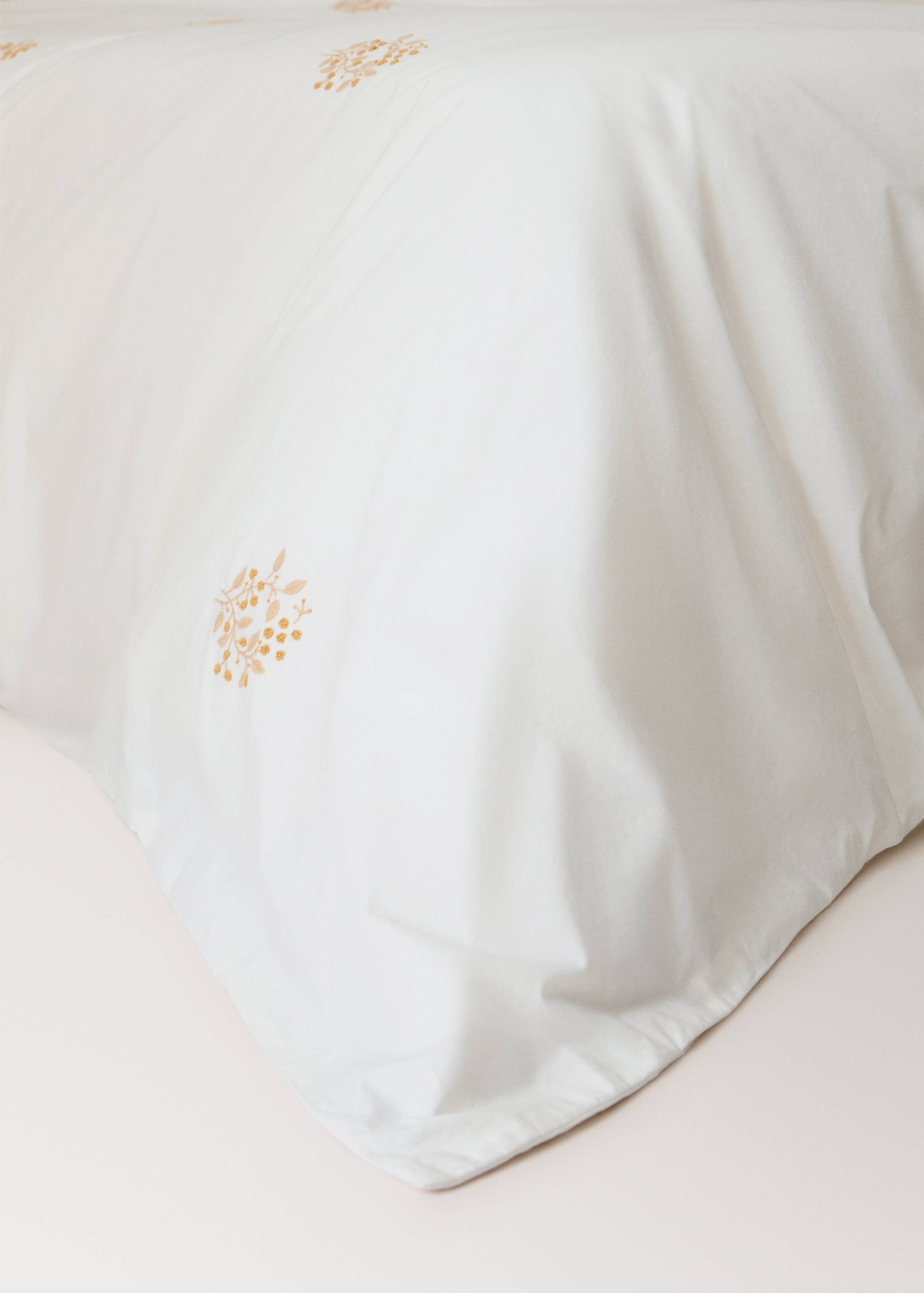 Percale cotton duvet cover with embroidered flowers for 180/200 cm bed - Details of the article 8