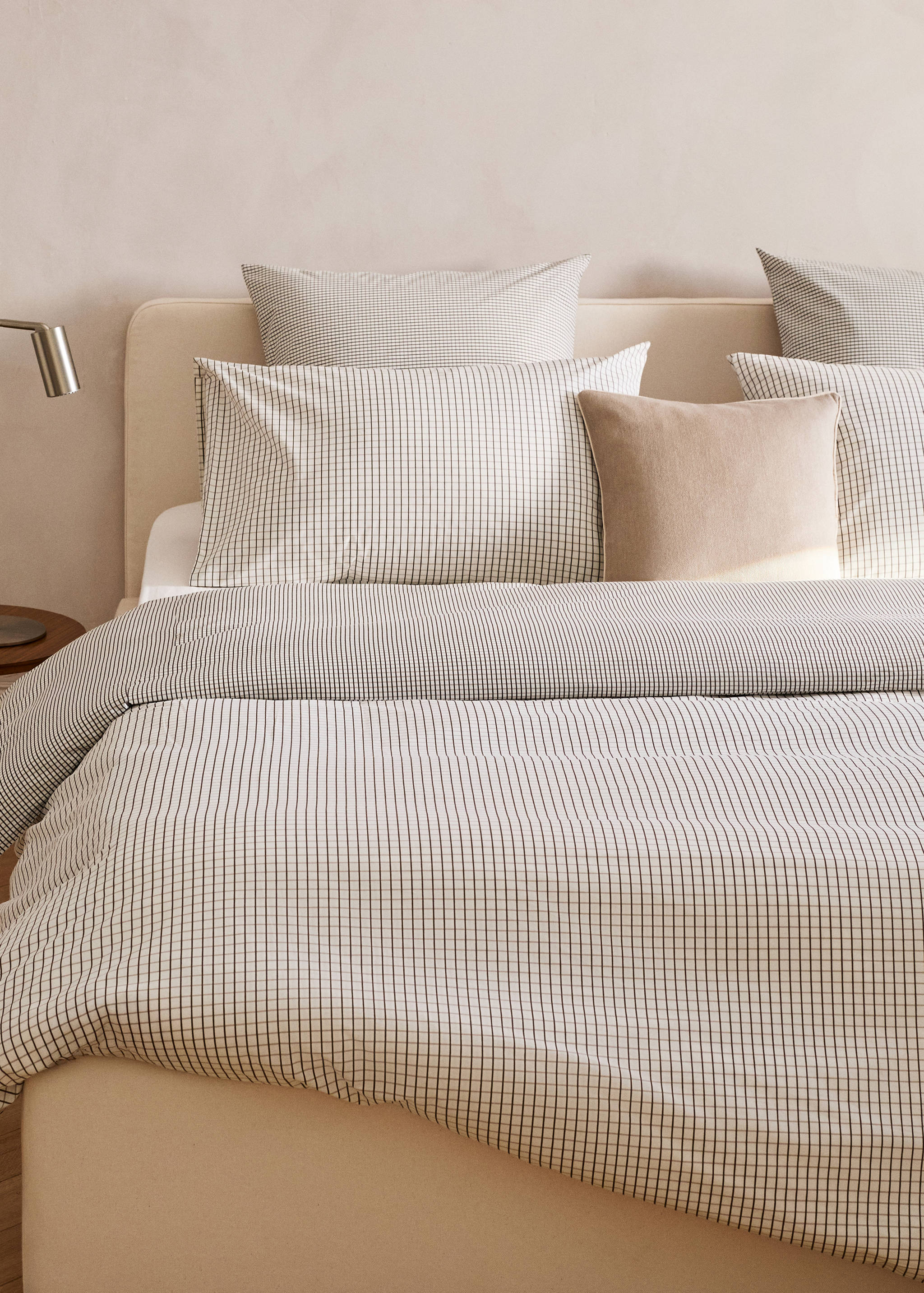 Percale cotton reversible mini-check duvet cover for 90 cm bed - Details of the article 7