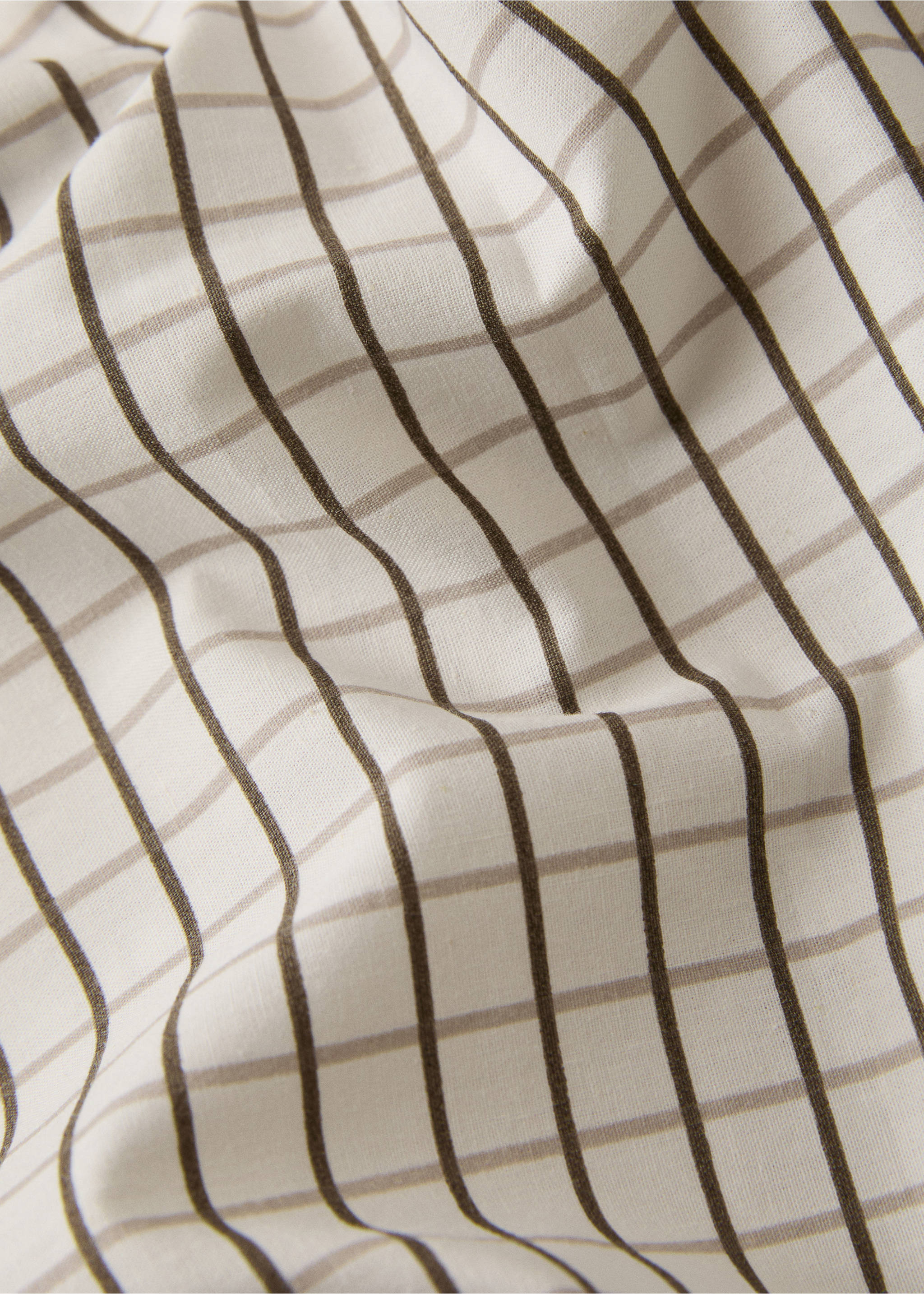 Percale cotton reversible mini-check duvet cover for 135/140 cm bed - Details of the article 2, Coffee. Ref: 27013726-00.