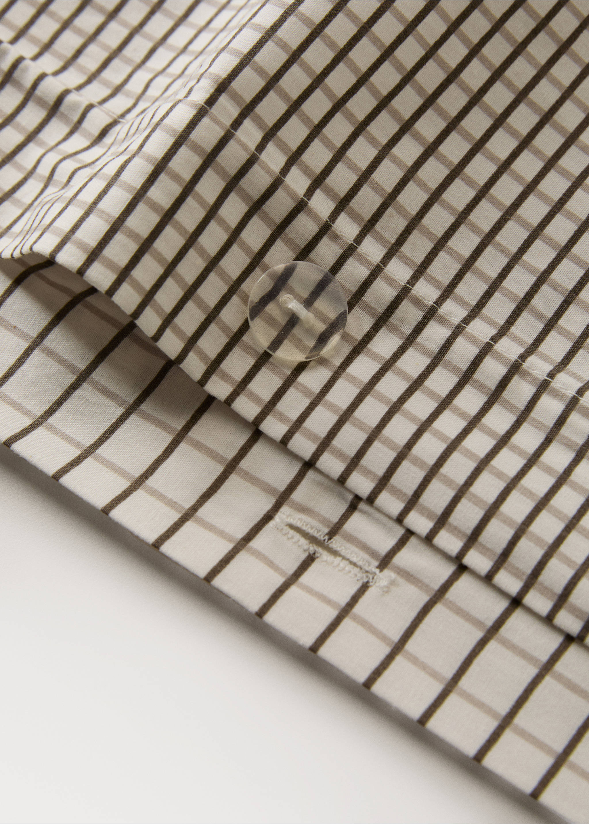 Percale cotton reversible mini-check duvet cover for 135/140 cm bed - Details of the article 3, Coffee. Ref: 27013726-00.