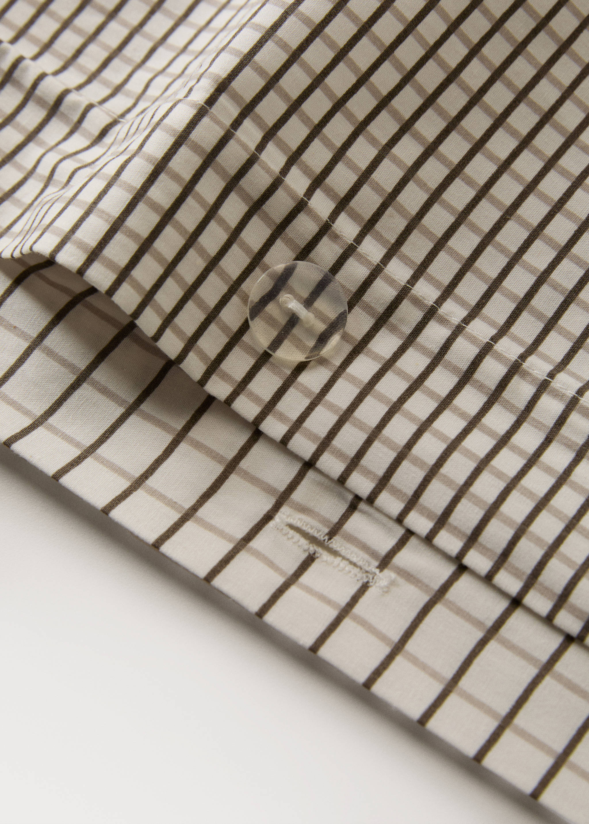 Percale cotton reversible mini-check duvet cover for 135/140 cm bed - Details of the article 3