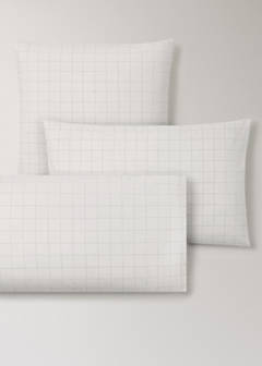 Two percale cotton pillowcases with quilted checks 50x75 cm — Off White 5