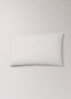 Two percale cotton pillowcases with quilted checks 50x75 cm — Off White 6