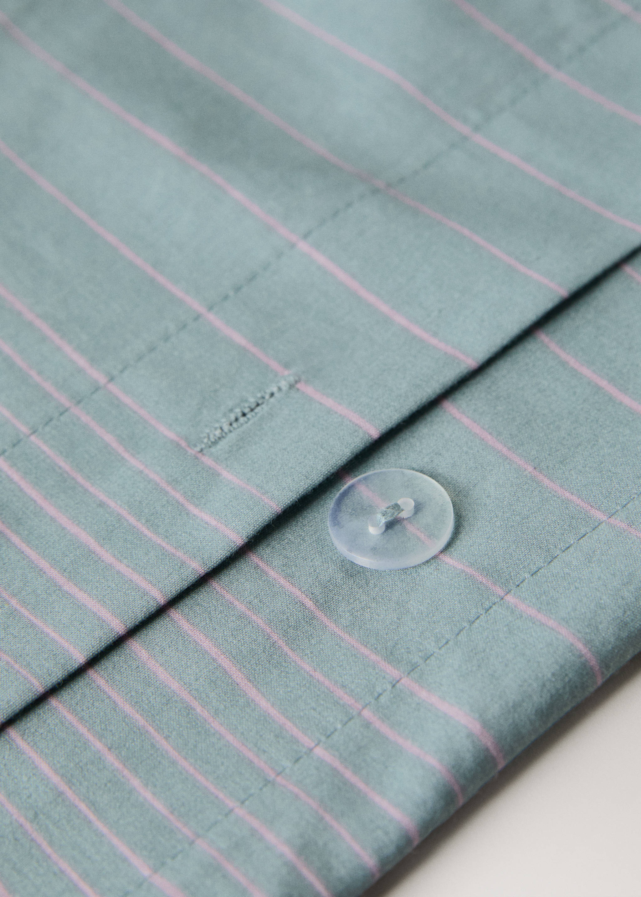 Percale cotton striped watercolour duvet cover Single bed - Details of the article 1