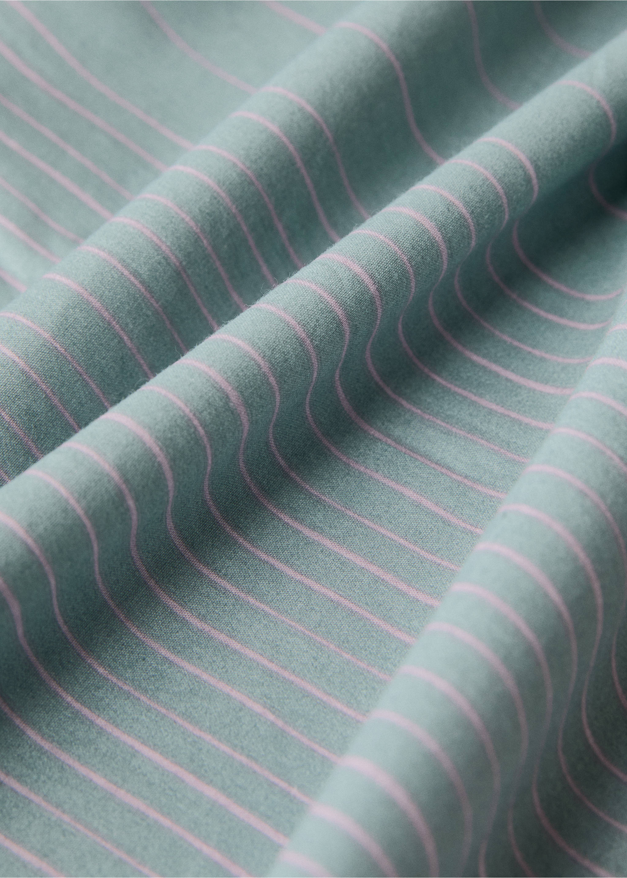 Percale cotton striped watercolour duvet cover Single bed - Details of the article 2, Aqua Green. Ref: 27013733-00.