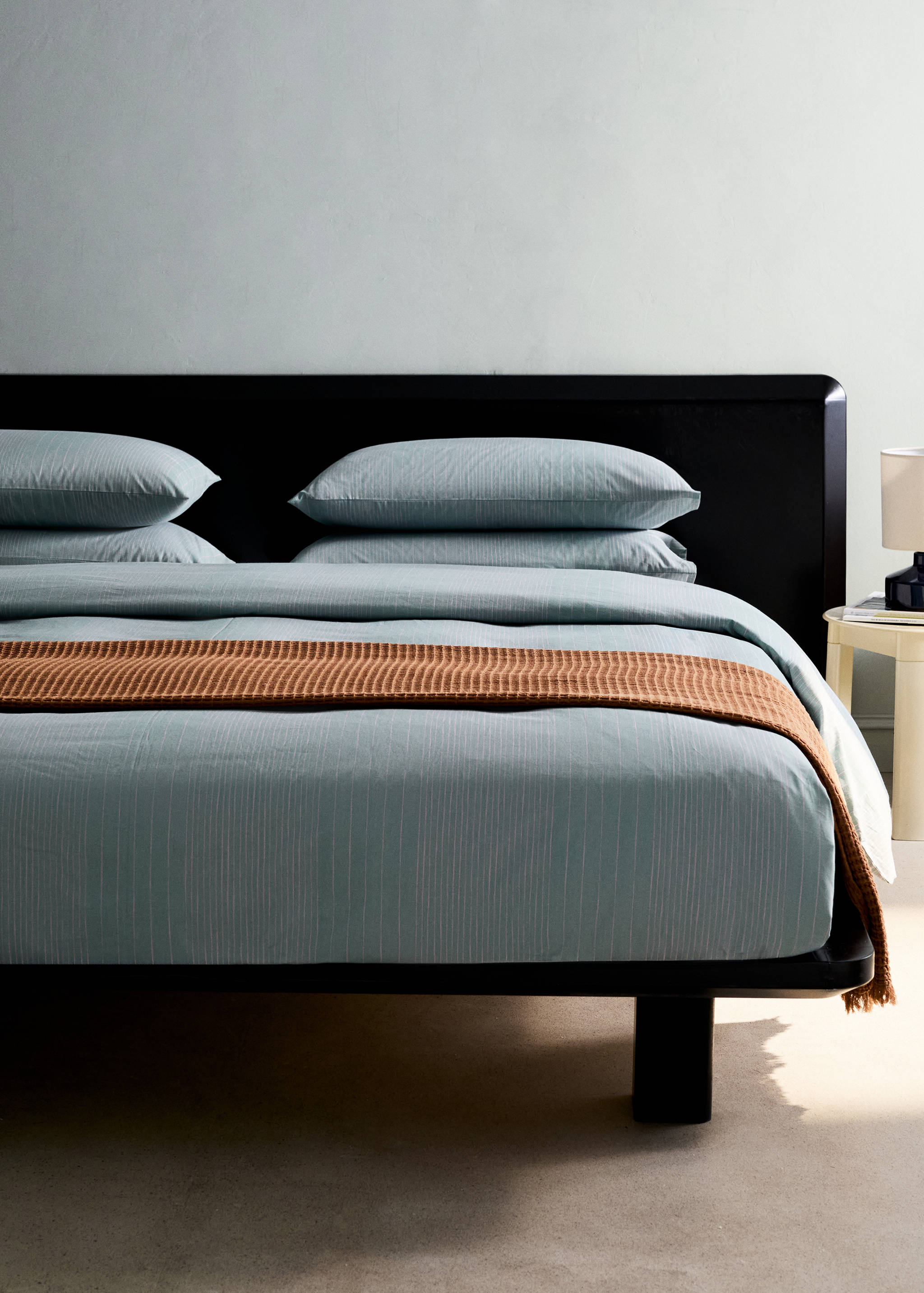 Housse de couette coton percale rayures aquarelle lit 135/140 cm - Plan général