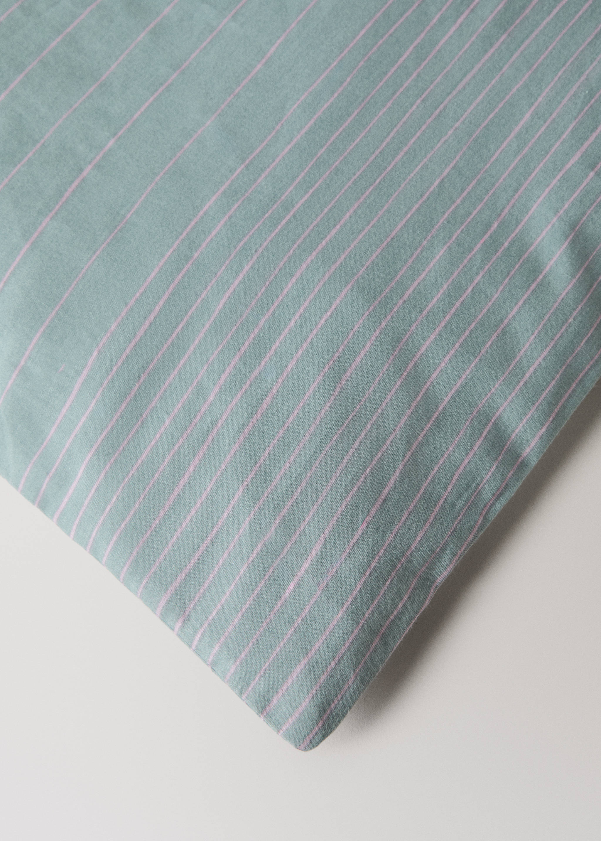 Housse de couette coton percale rayures aquarelle lit 135/140 cm - Détail de l'article 3