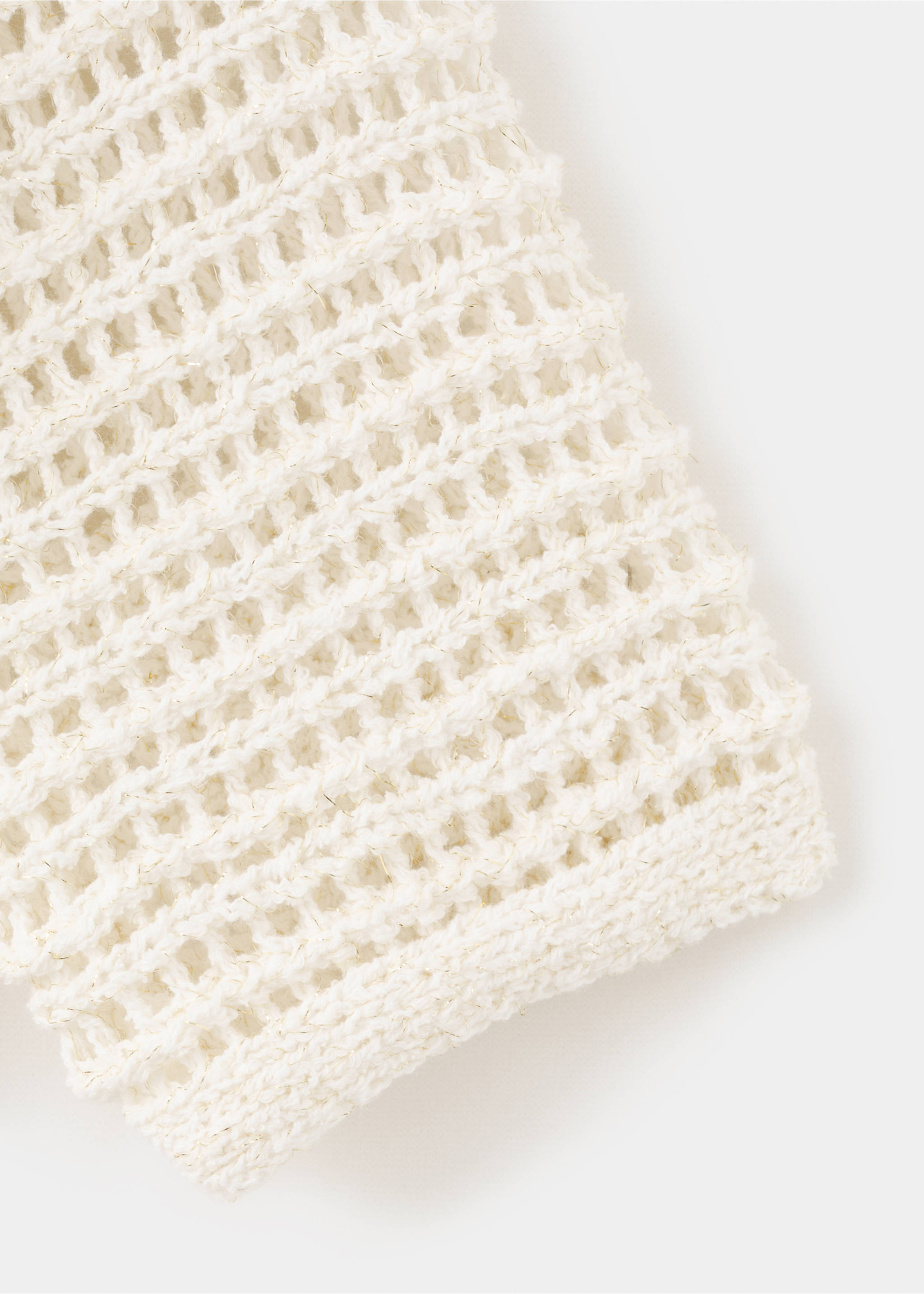 Cardigan en maille ajourée lurex - Détail de l'article 8, Écru. Ref: 27013736-00.