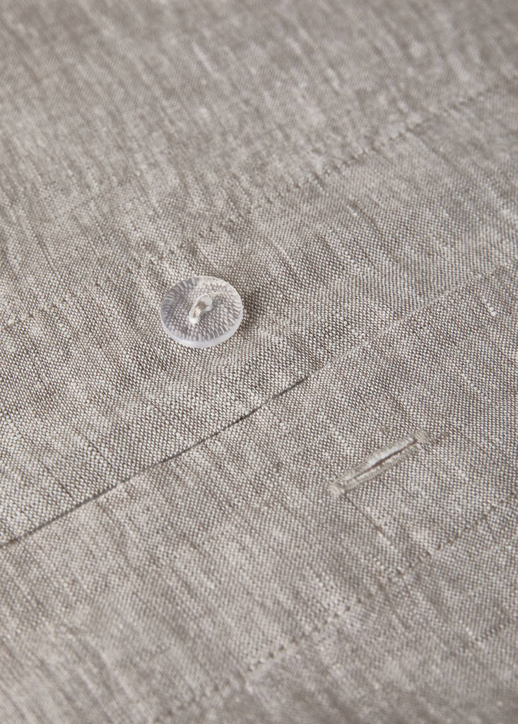 Linen yarn-dyed duvet cover for a 90 cm bed — Tobacco Brown