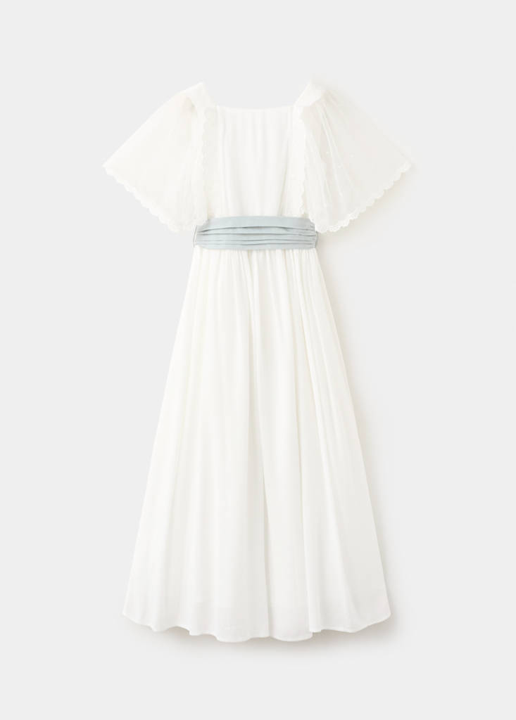 Long dress with bow — White