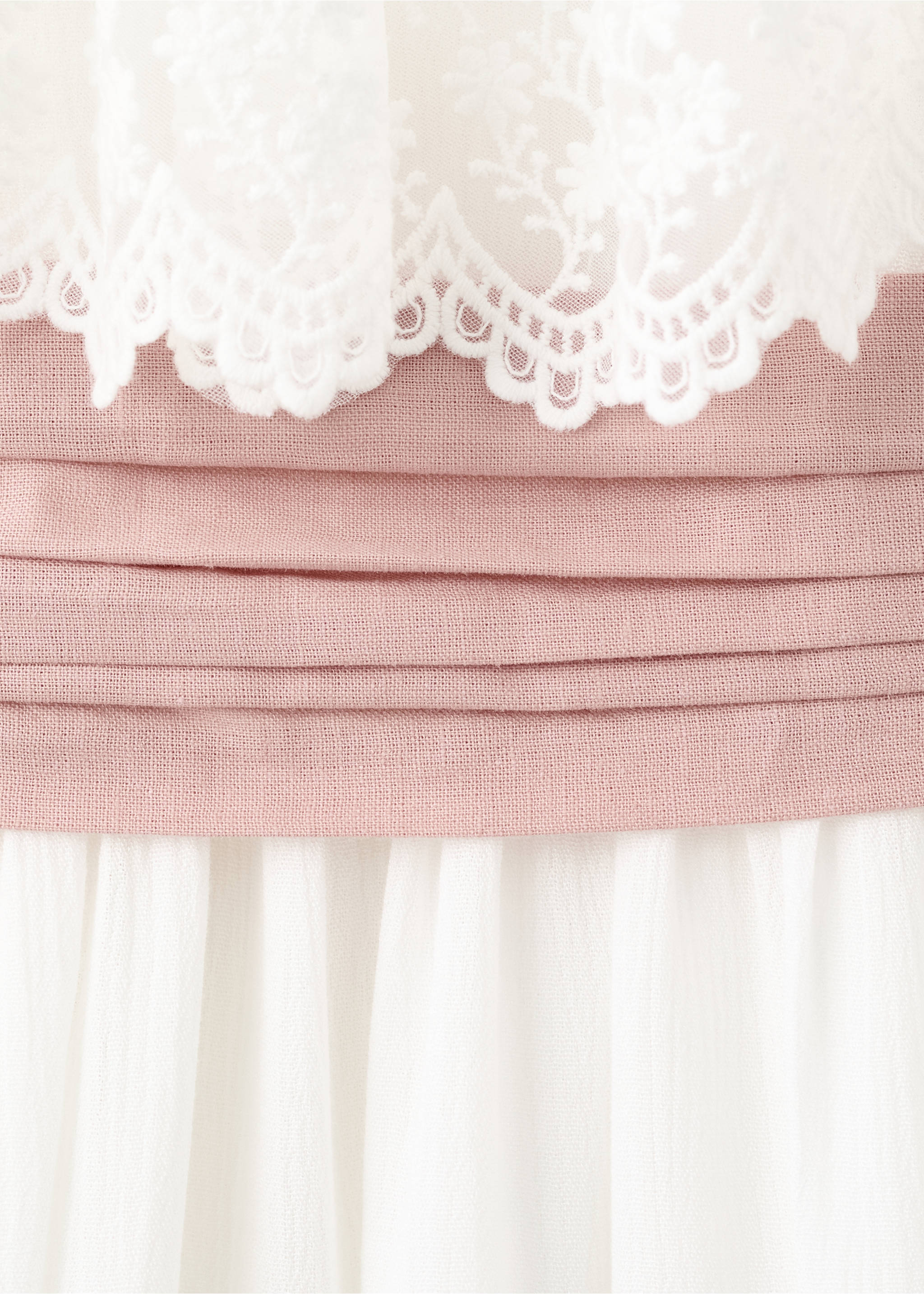 Linen tie dress - Details of the article 0, White. Ref: 27013739-00.