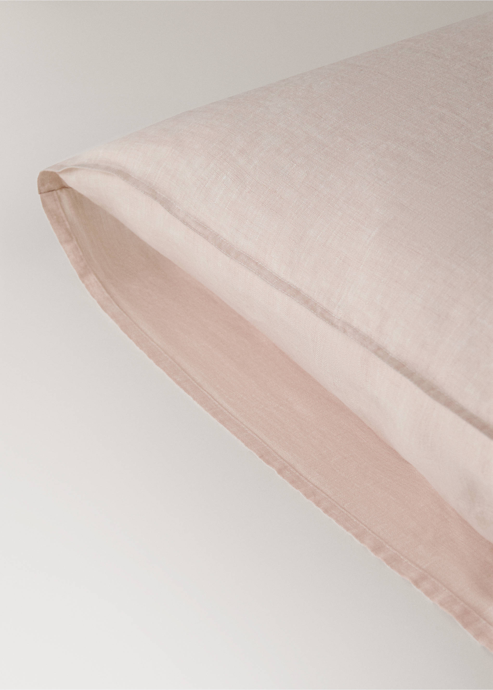 Funda almohada 100% lino melange 50x75cm - Detalle del artículo 1, Rosa palo. Ref: 27013740-00.