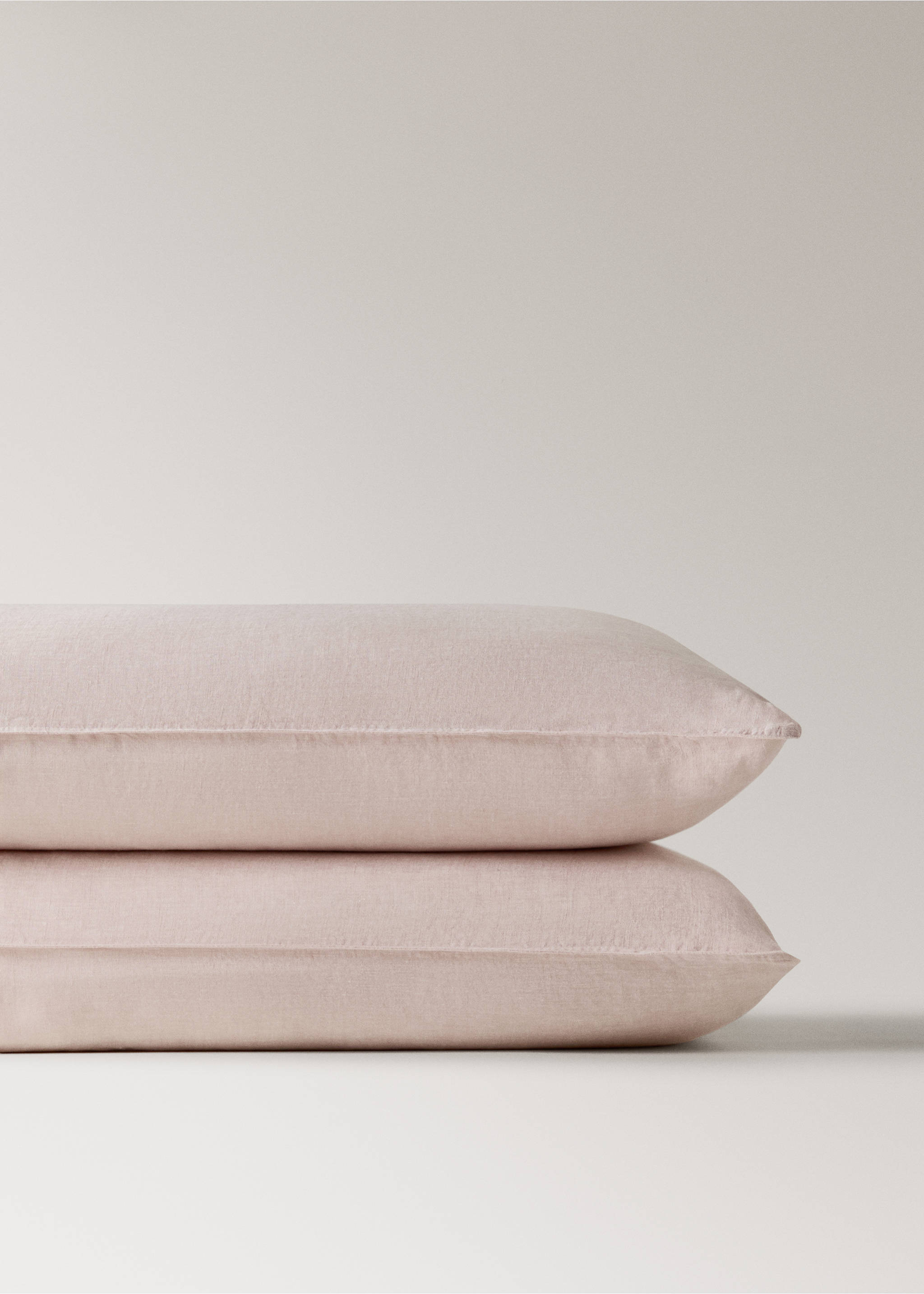 Funda almohada 100% lino melange 50x75cm - Detalle del artículo 3, Rosa palo. Ref: 27013740-00.