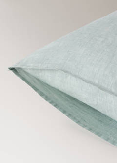 Two 100% linen melange pillowcases 60x60 cm — Pastel Green 3