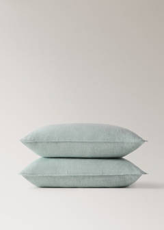 Two 100% linen melange pillowcases 60x60 cm — Pastel Green 4