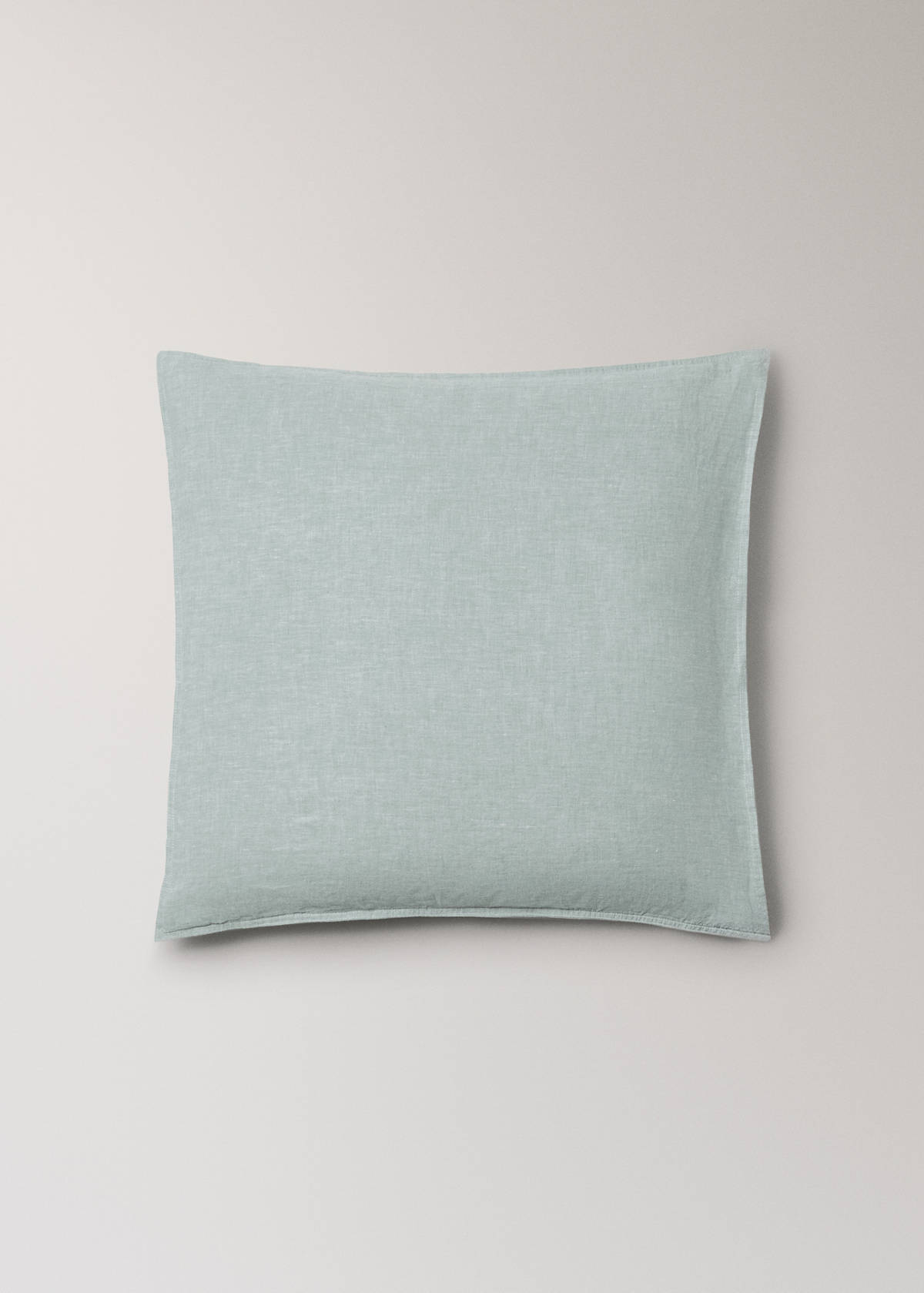 Two 100% linen melange pillowcases 60x60 cm — Pastel Green