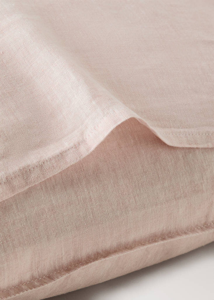 Two 100% linen melange pillowcases 60x60 cm — Pale Pink