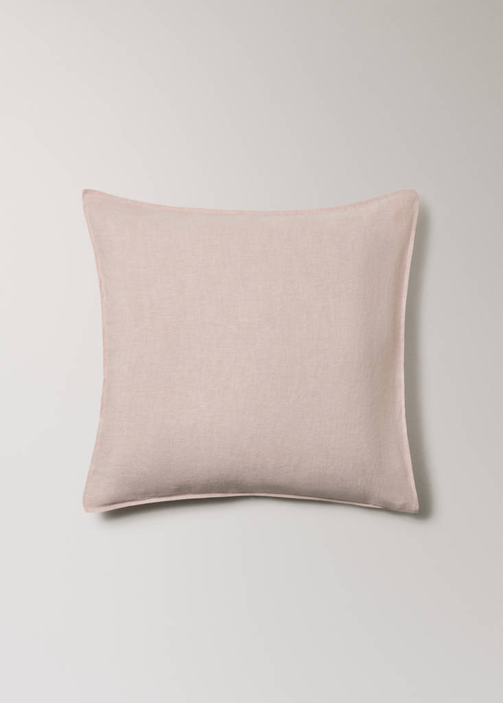 Two 100% linen melange pillowcases 60x60 cm — Pale Pink