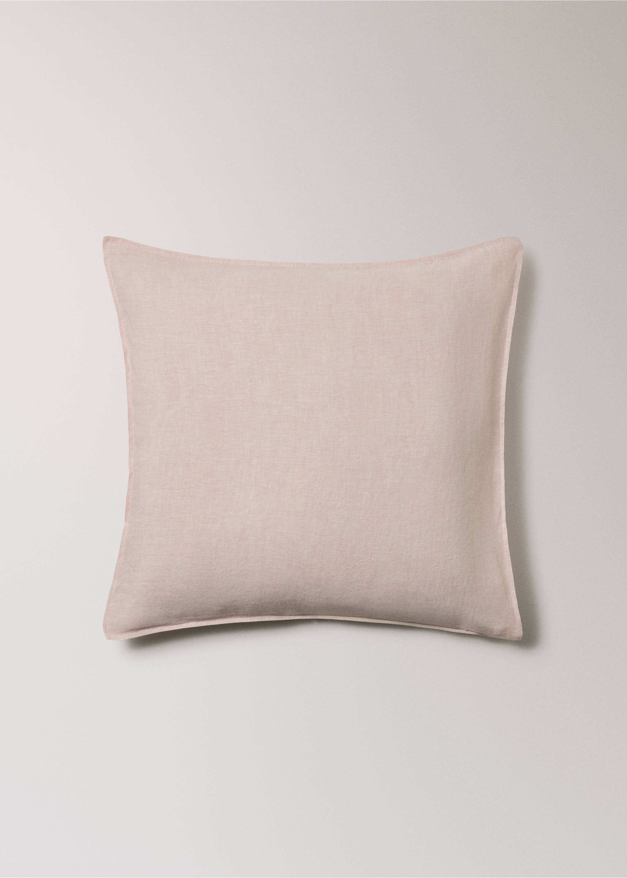 Deux taies d’oreiller 100 % lin mélangé 60x60 cm - Article sans modèle, Rose pâle. Ref: 27013741-00.