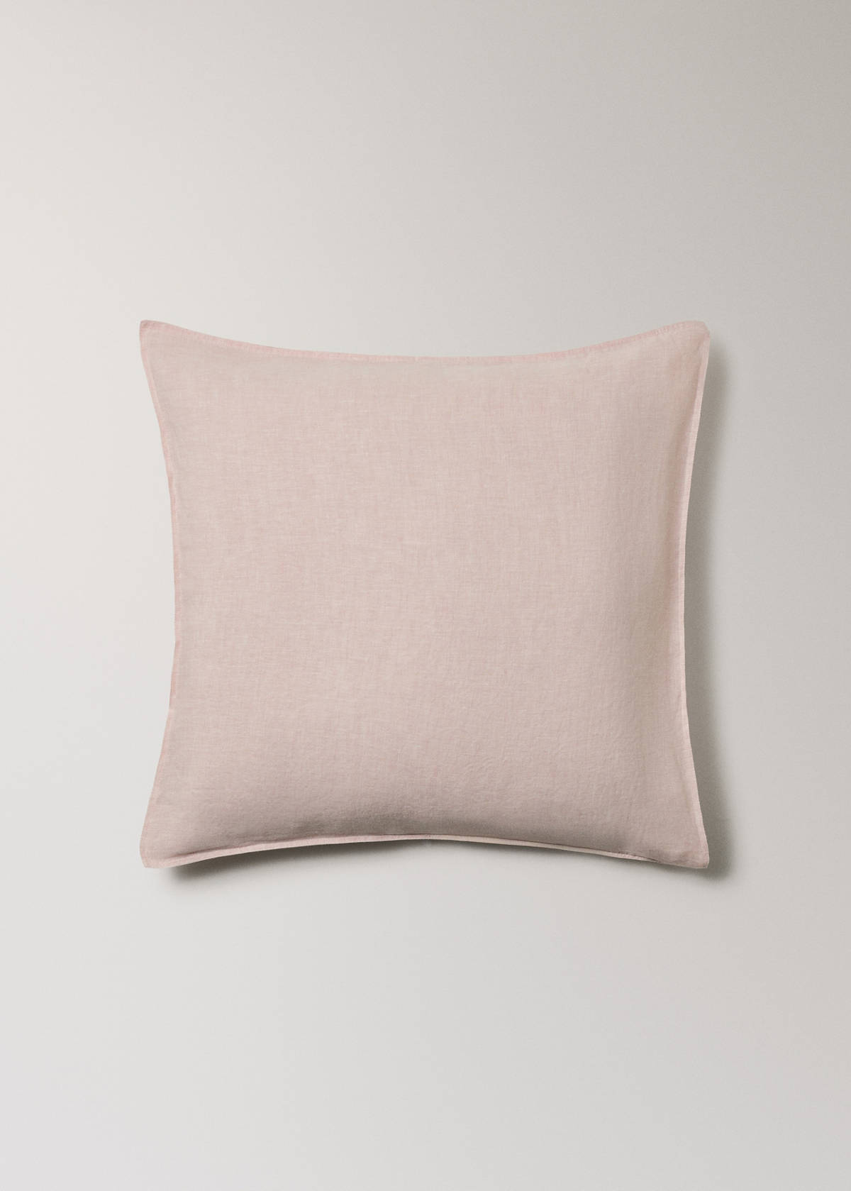 Two 100% linen melange pillowcases 60x60 cm — Pale Pink