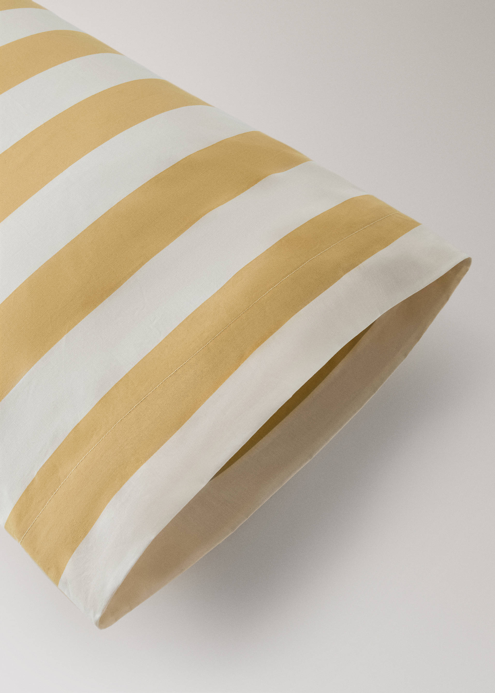 Percale cotton pillowcase, 200 thread count, striped print, 45x110 cm - Details of the article 2
