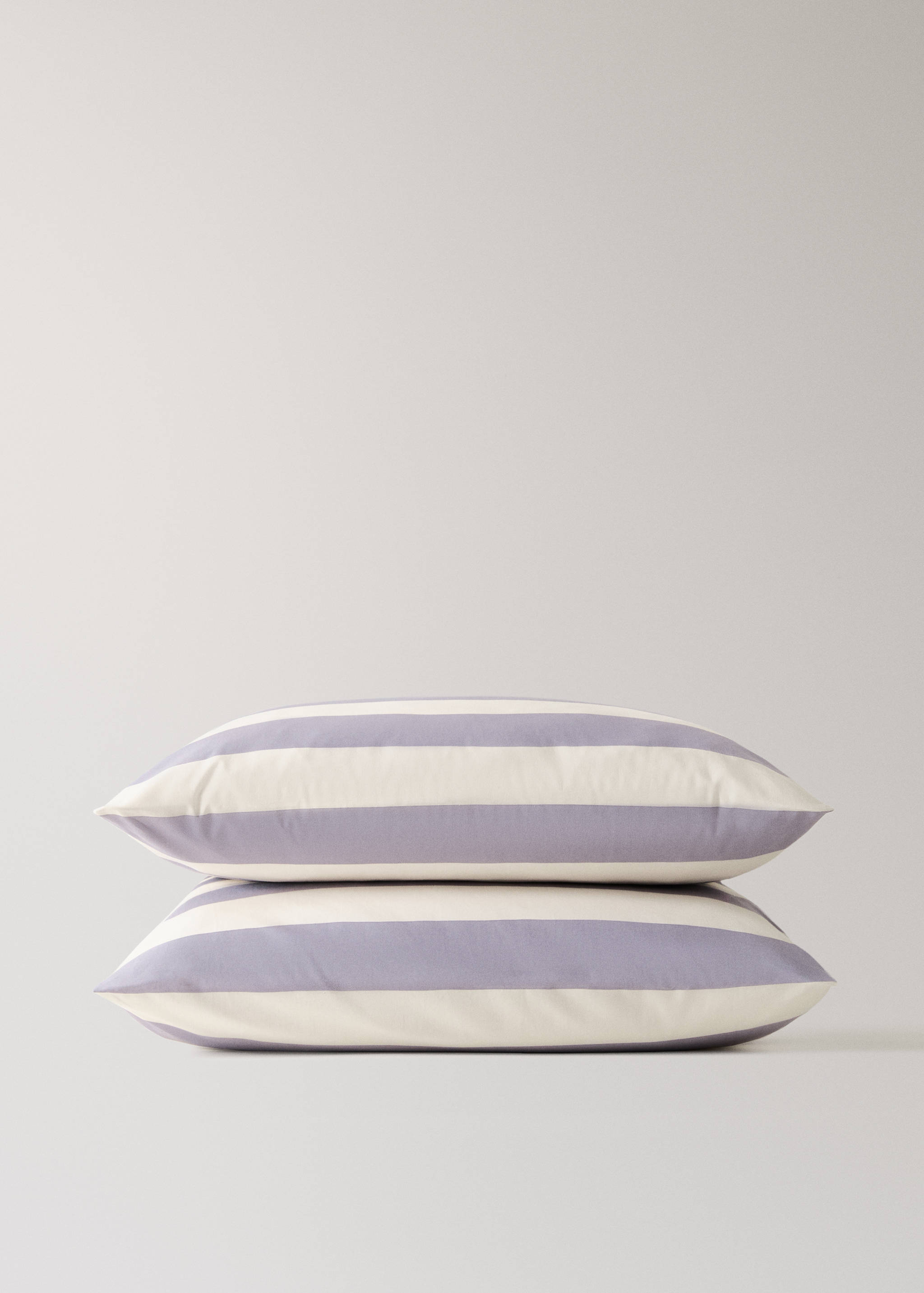 Δύο μαξιλαροθήκες από βαμβάκι περκάλι 200 κλωστών με φαρδιές ρίγες 60x60 εκ - Λεπτομέρεια του προϊόντος 3